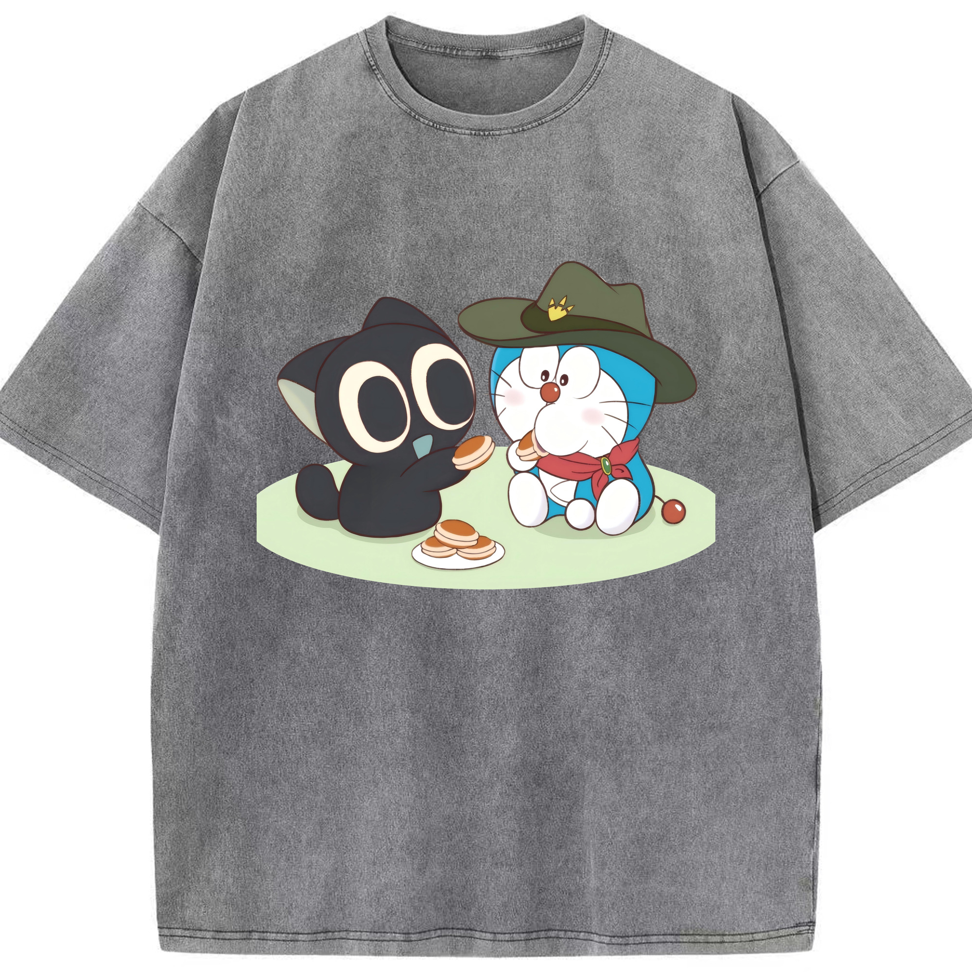 （画像用） ドラえもん Doraemon 綿100% ヴィンテージ風 半袖Tシャツ（フロントプリント）