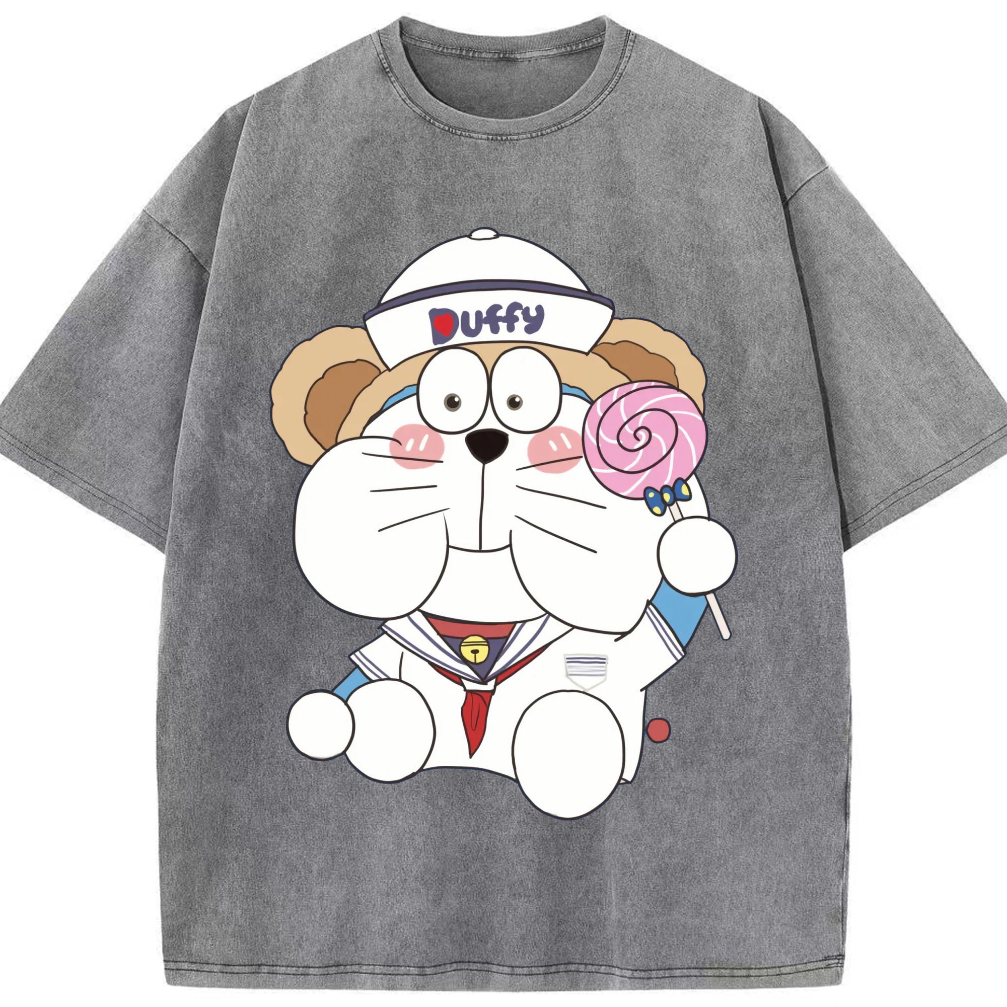 （画像用） ドラえもん Doraemon 綿100% ヴィンテージ風 半袖Tシャツ（フロントプリント）