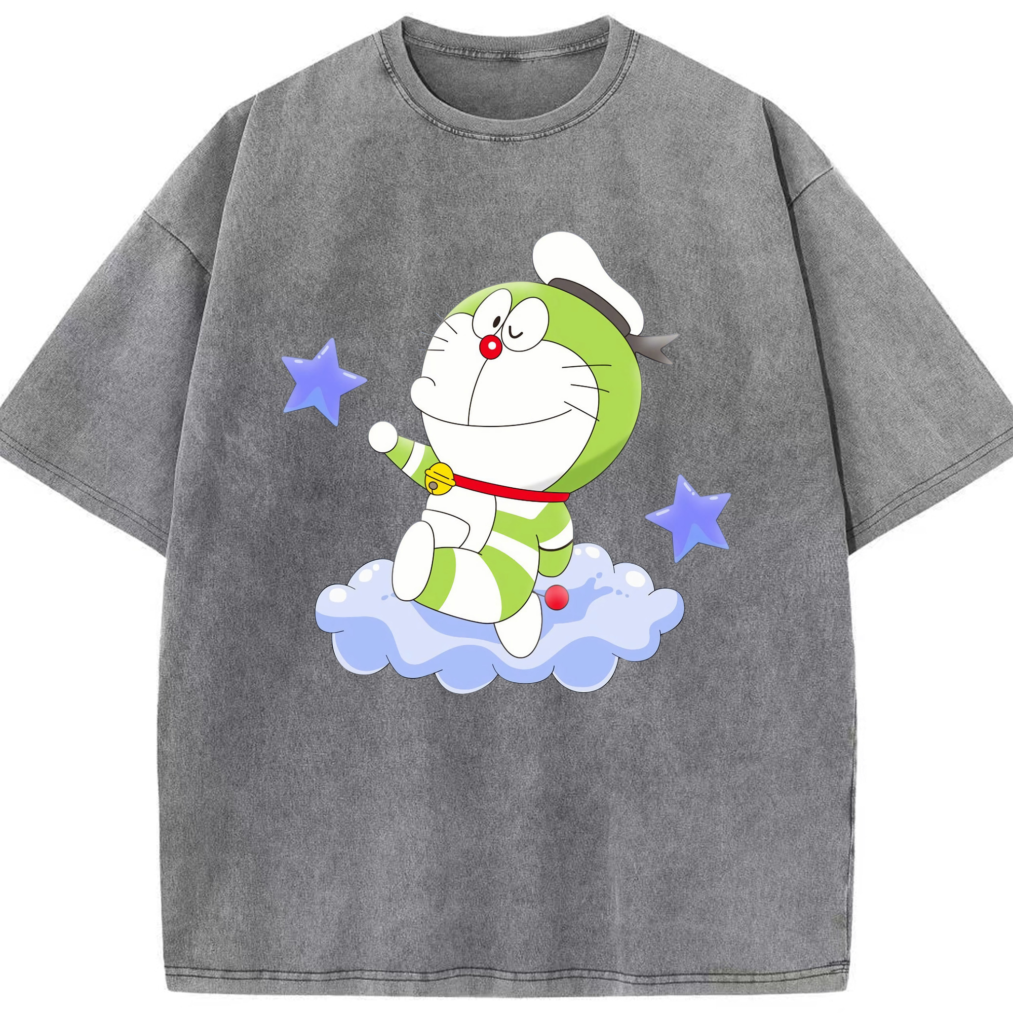 （画像用） ドラえもん Doraemon 綿100% ヴィンテージ風 半袖Tシャツ（フロントプリント）