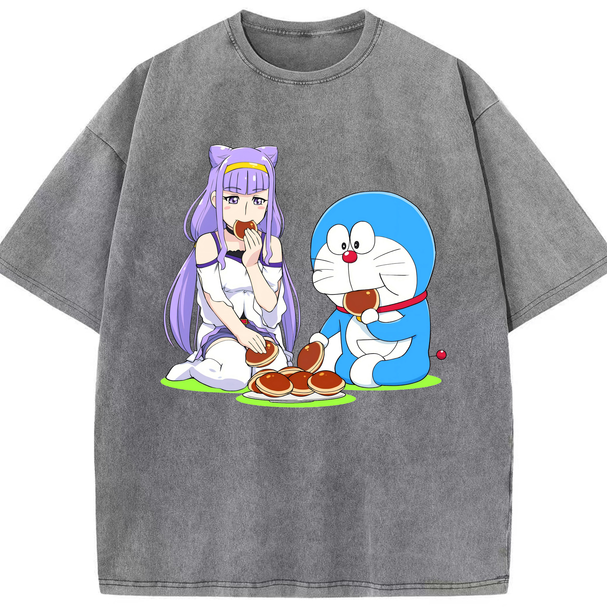 （画像用） ドラえもん Doraemon 綿100% ヴィンテージ風 半袖Tシャツ（フロントプリント）