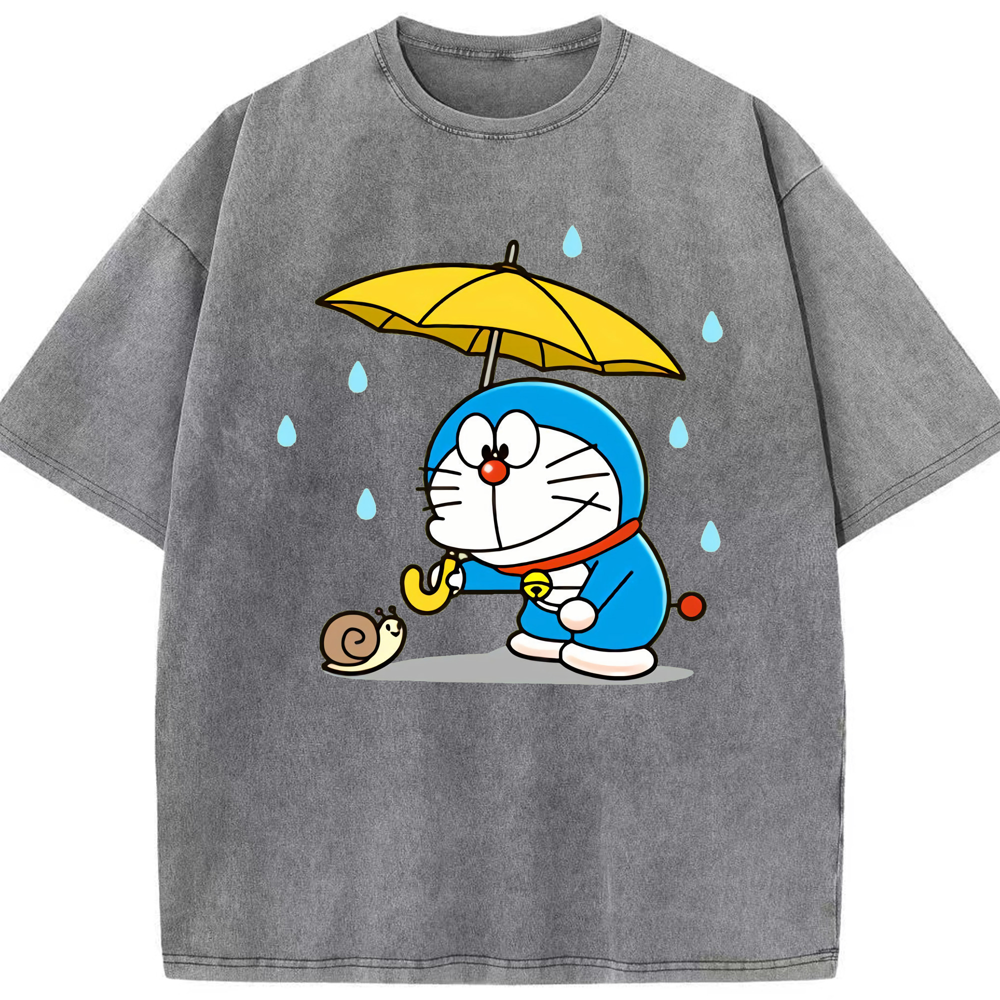 （画像用） ドラえもん Doraemon 綿100% ヴィンテージ風 半袖Tシャツ（フロントプリント）