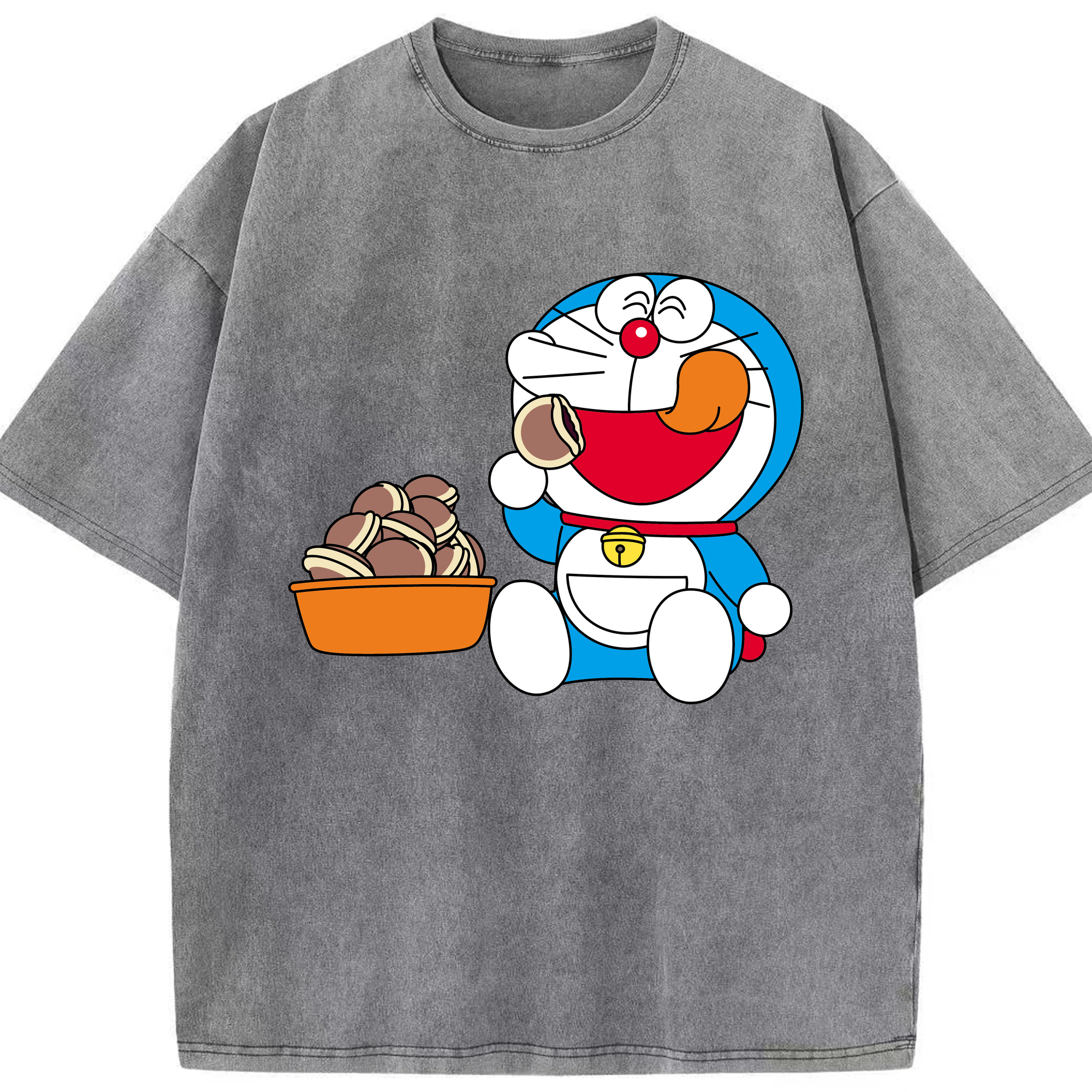 （画像用） ドラえもん Doraemon 綿100% ヴィンテージ風 半袖Tシャツ（フロントプリント）