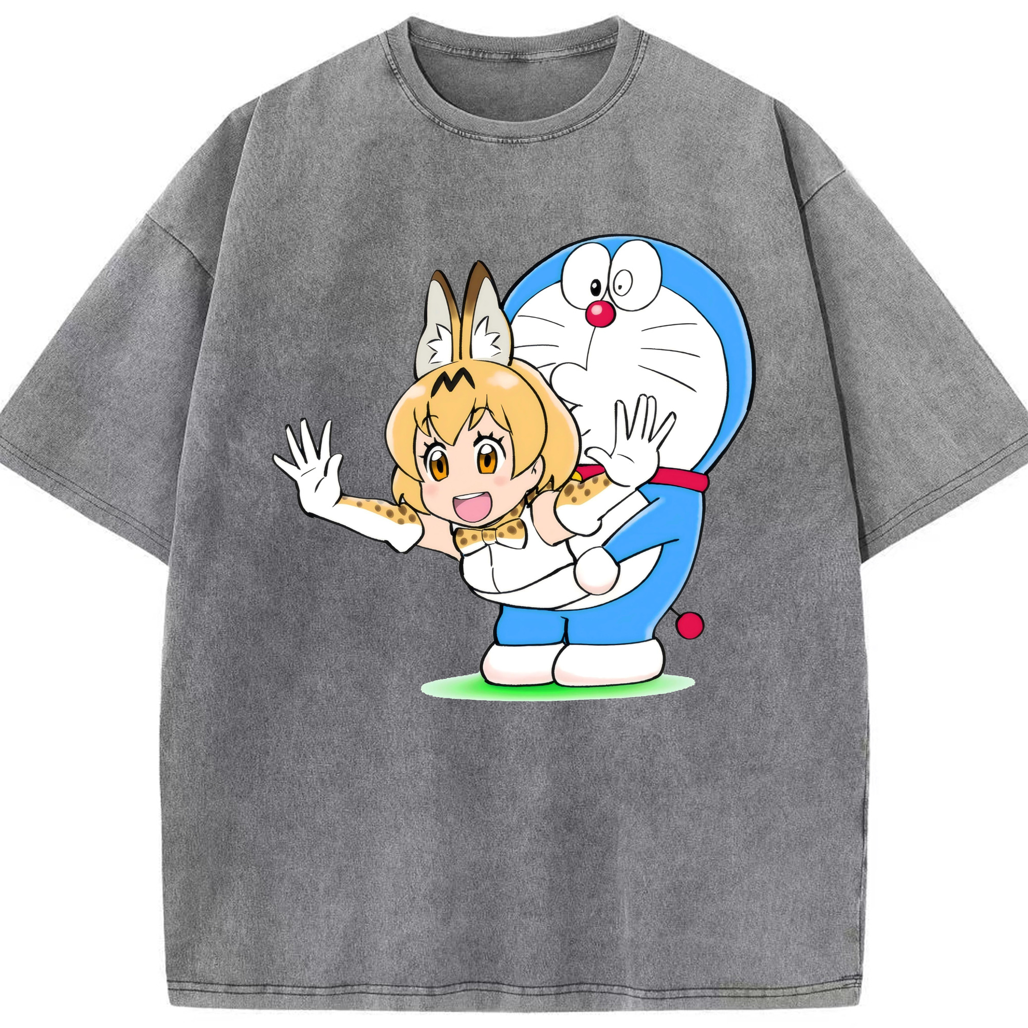 （画像用） ドラえもん Doraemon 綿100% ヴィンテージ風 半袖Tシャツ（フロントプリント）