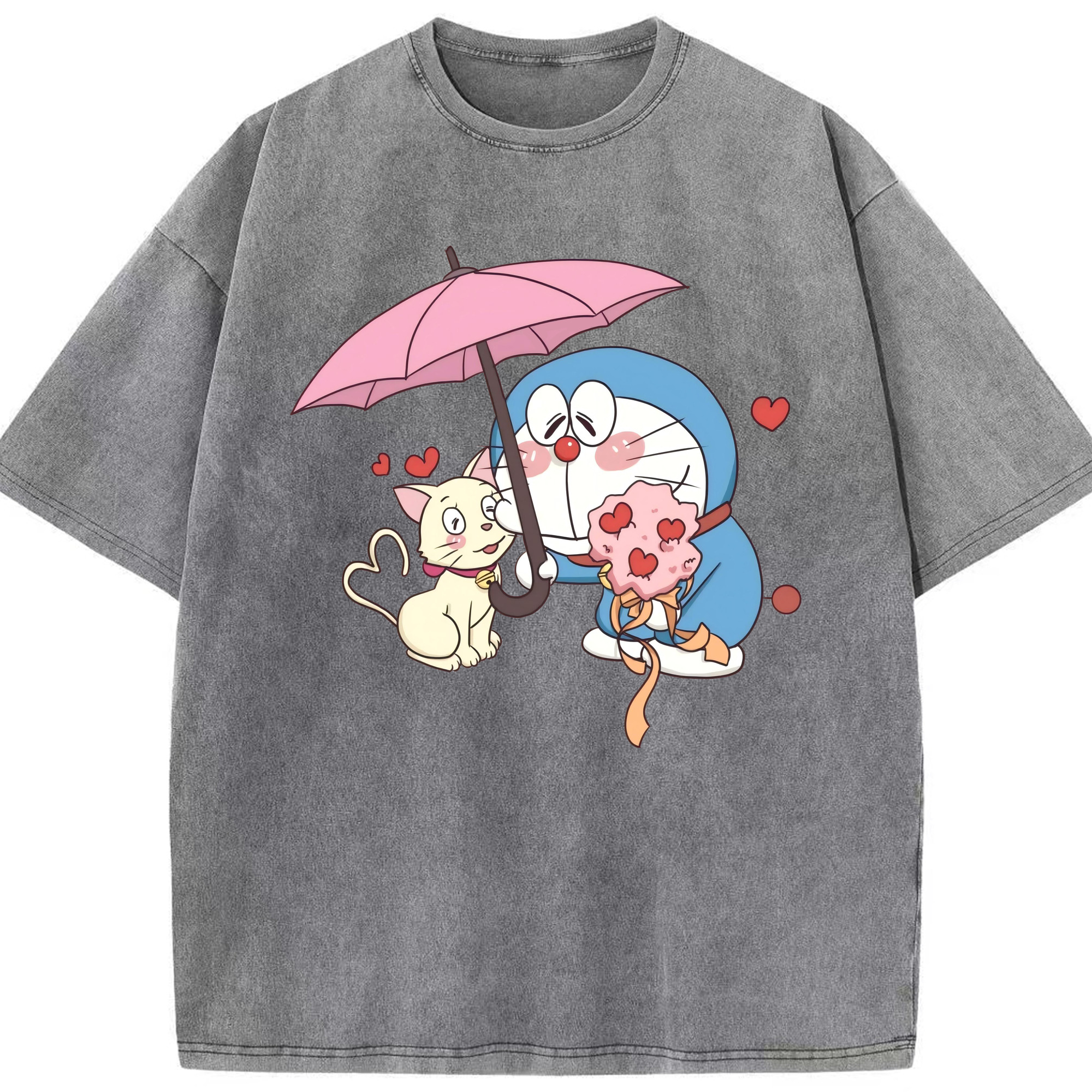 （画像用） ドラえもん Doraemon 綿100% ヴィンテージ風 半袖Tシャツ（フロントプリント）