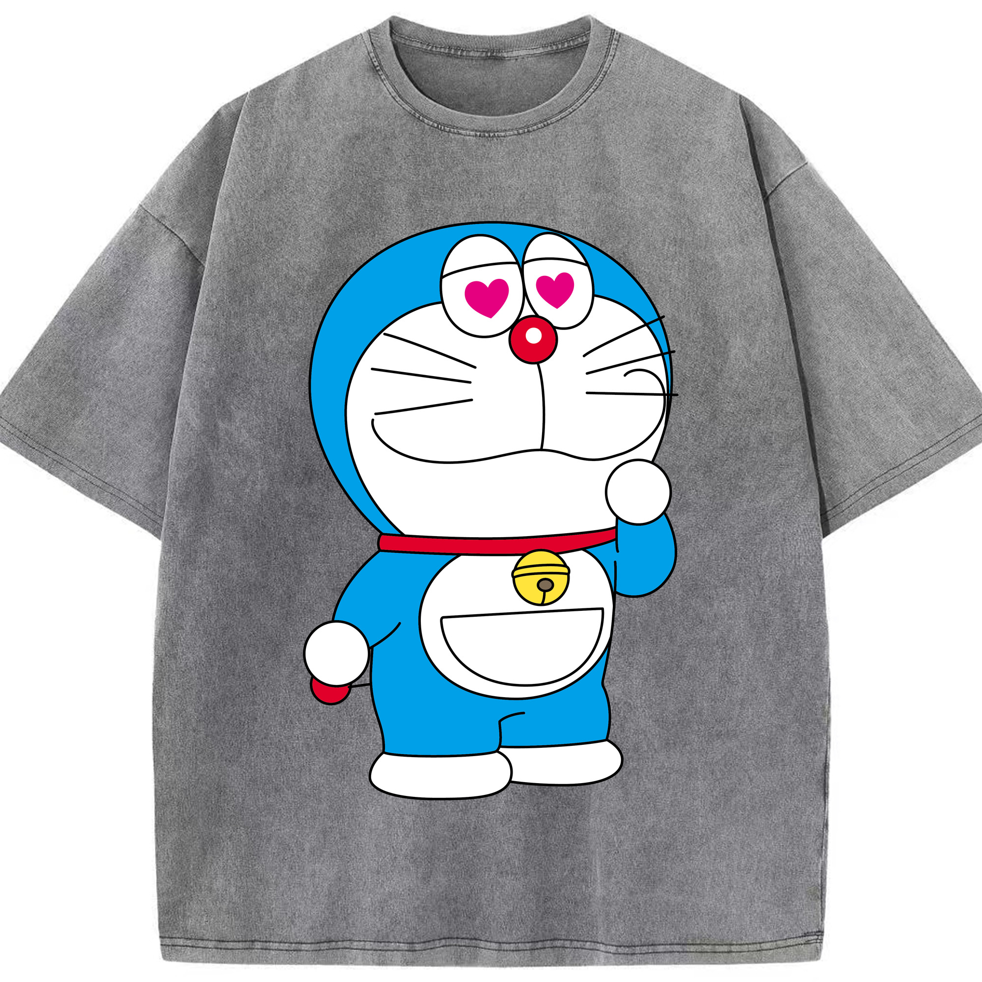 （画像用） ドラえもん Doraemon 綿100% ヴィンテージ風 半袖Tシャツ（フロントプリント）