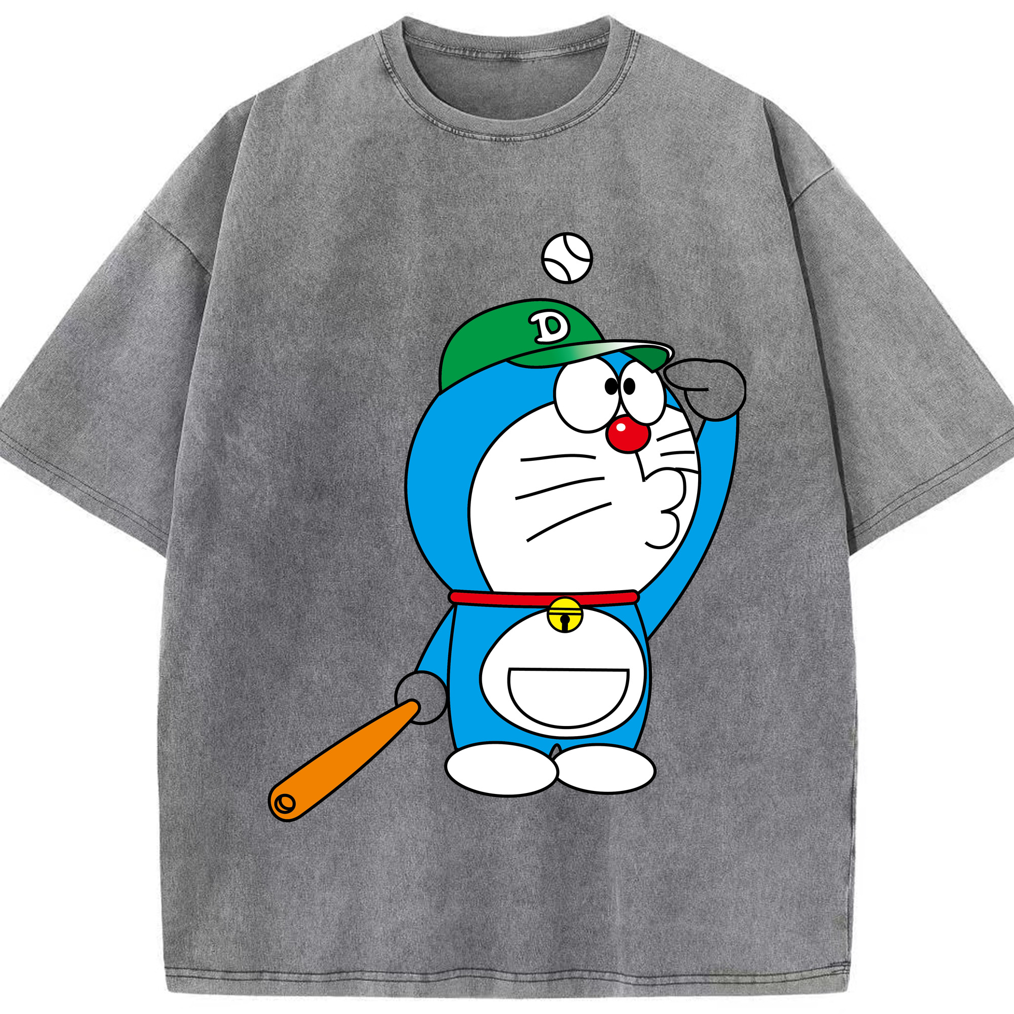 （画像用） ドラえもん Doraemon 綿100% ヴィンテージ風 半袖Tシャツ（フロントプリント）