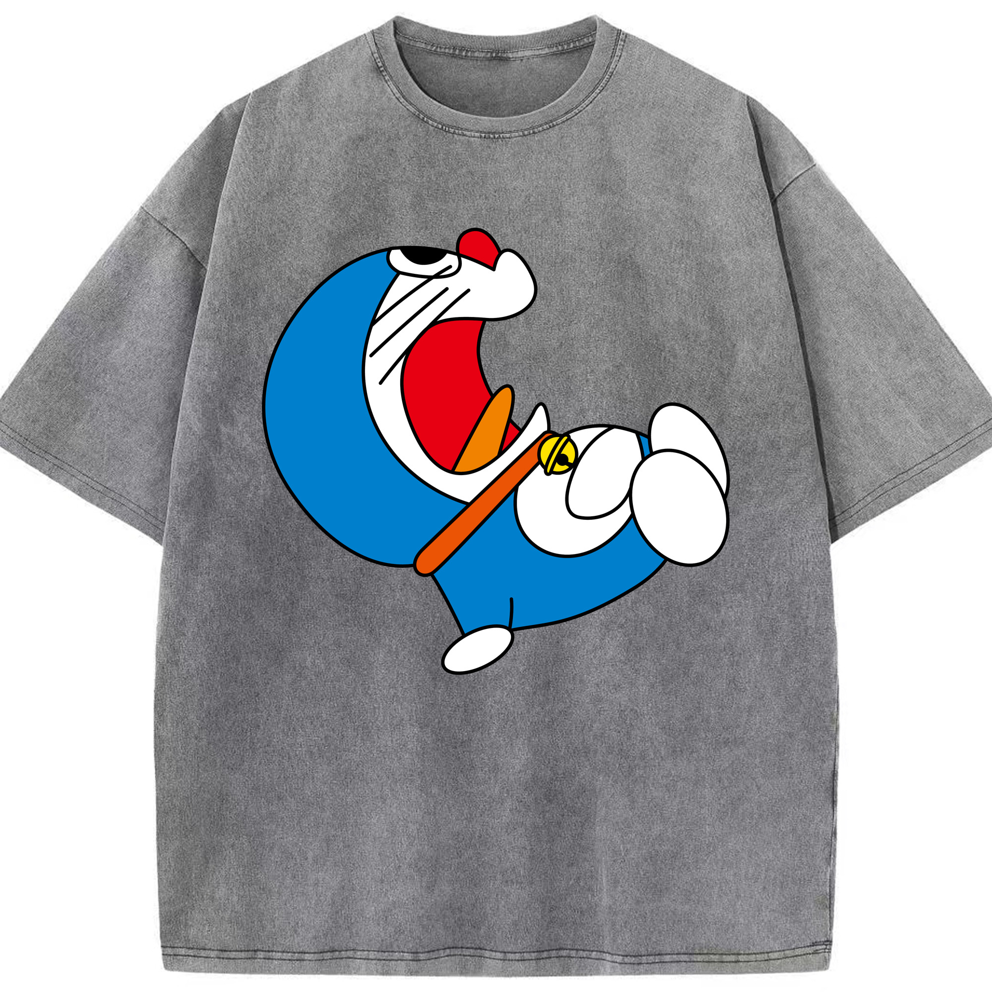 （画像用） ドラえもん Doraemon 綿100% ヴィンテージ風 半袖Tシャツ（フロントプリント）