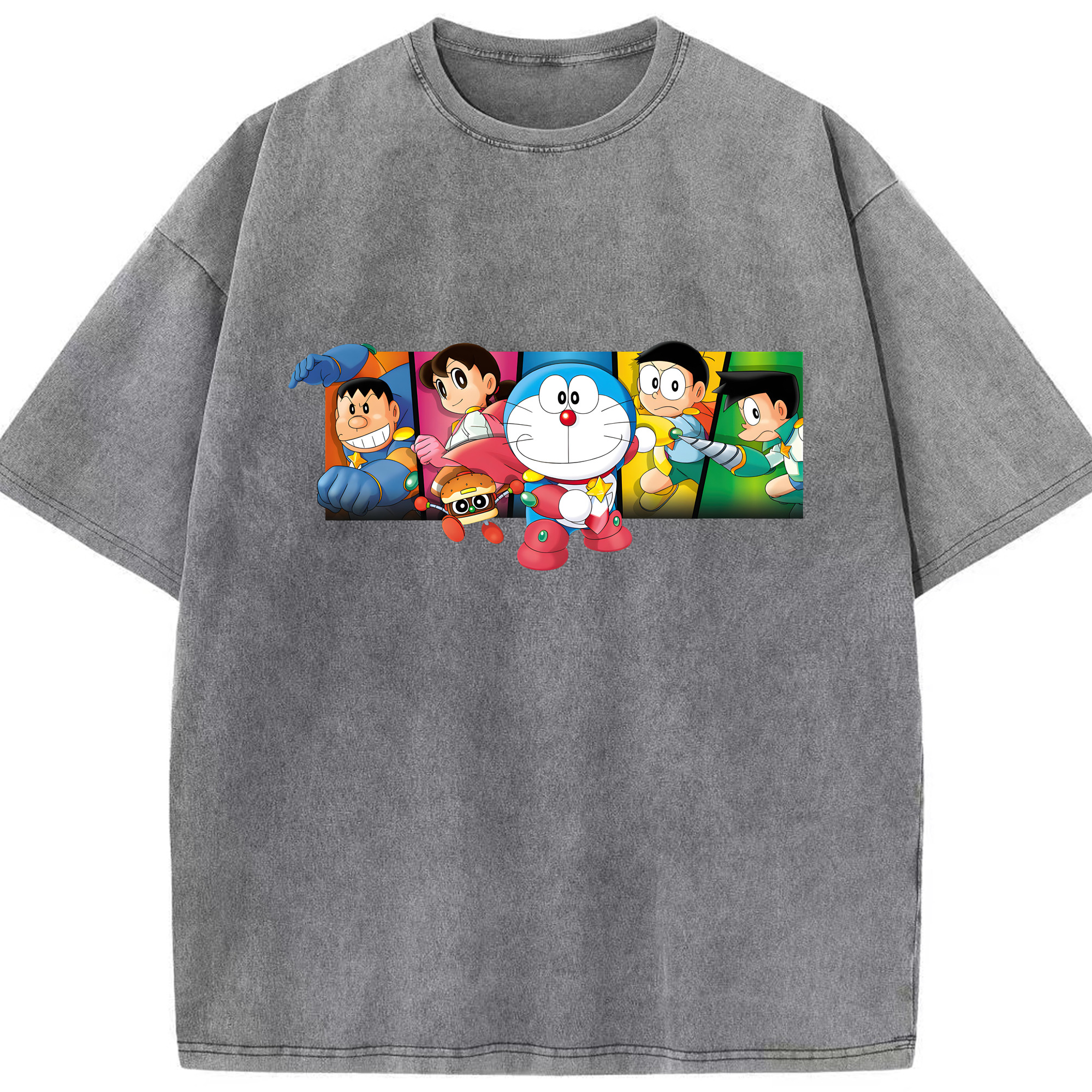 （画像用） ドラえもん Doraemon 綿100% ヴィンテージ風 半袖Tシャツ（フロントプリント）
