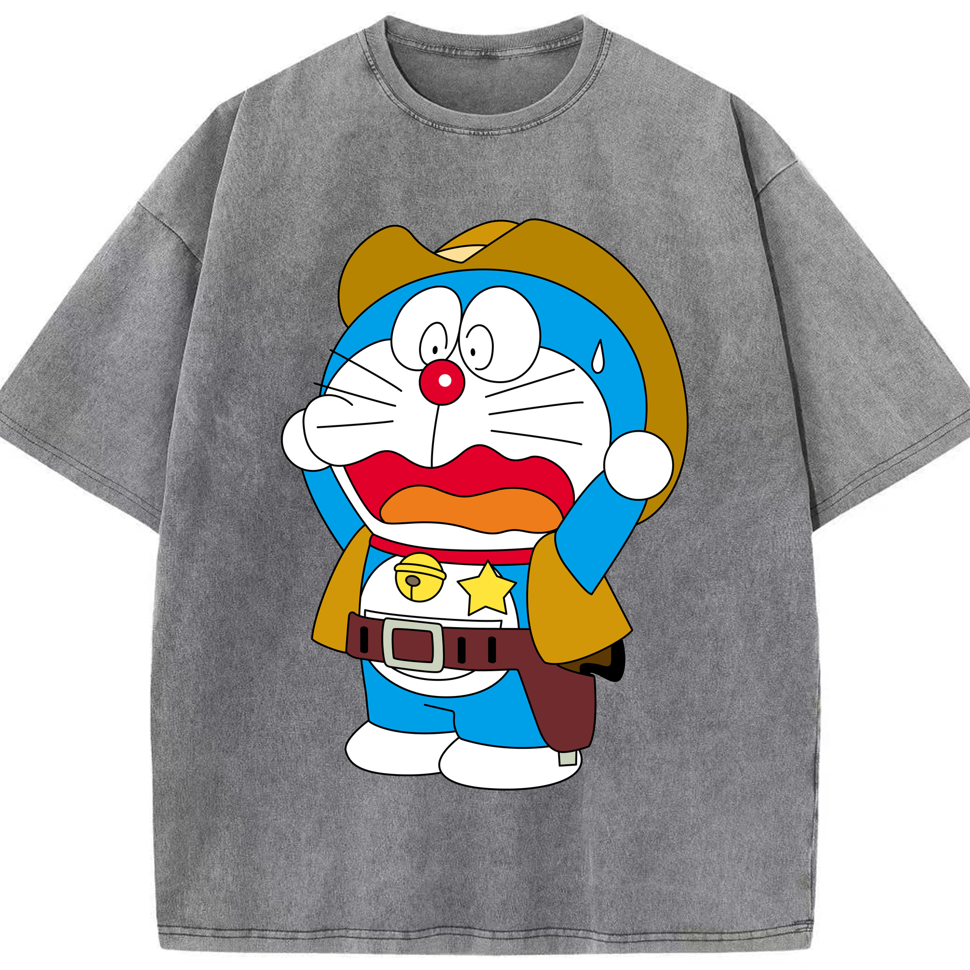 （画像用） ドラえもん Doraemon 綿100% ヴィンテージ風 半袖Tシャツ（フロントプリント）