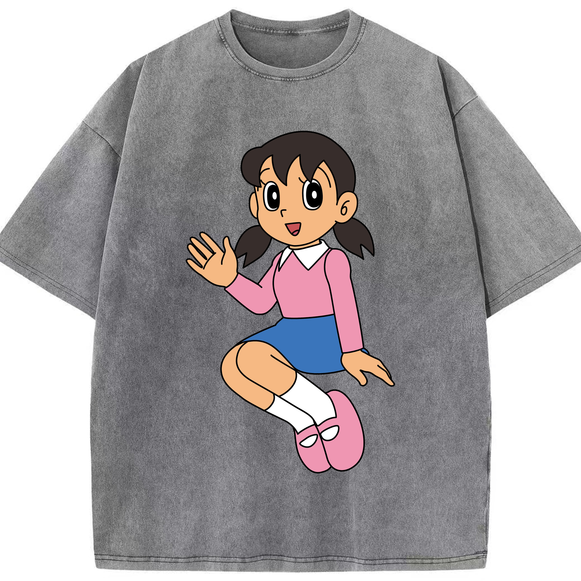 （画像用） ドラえもん みなもと しずか Doraemon Shizuka Minamoto 綿100% ヴィンテージ風 半袖Tシャツ（フロントプリント）