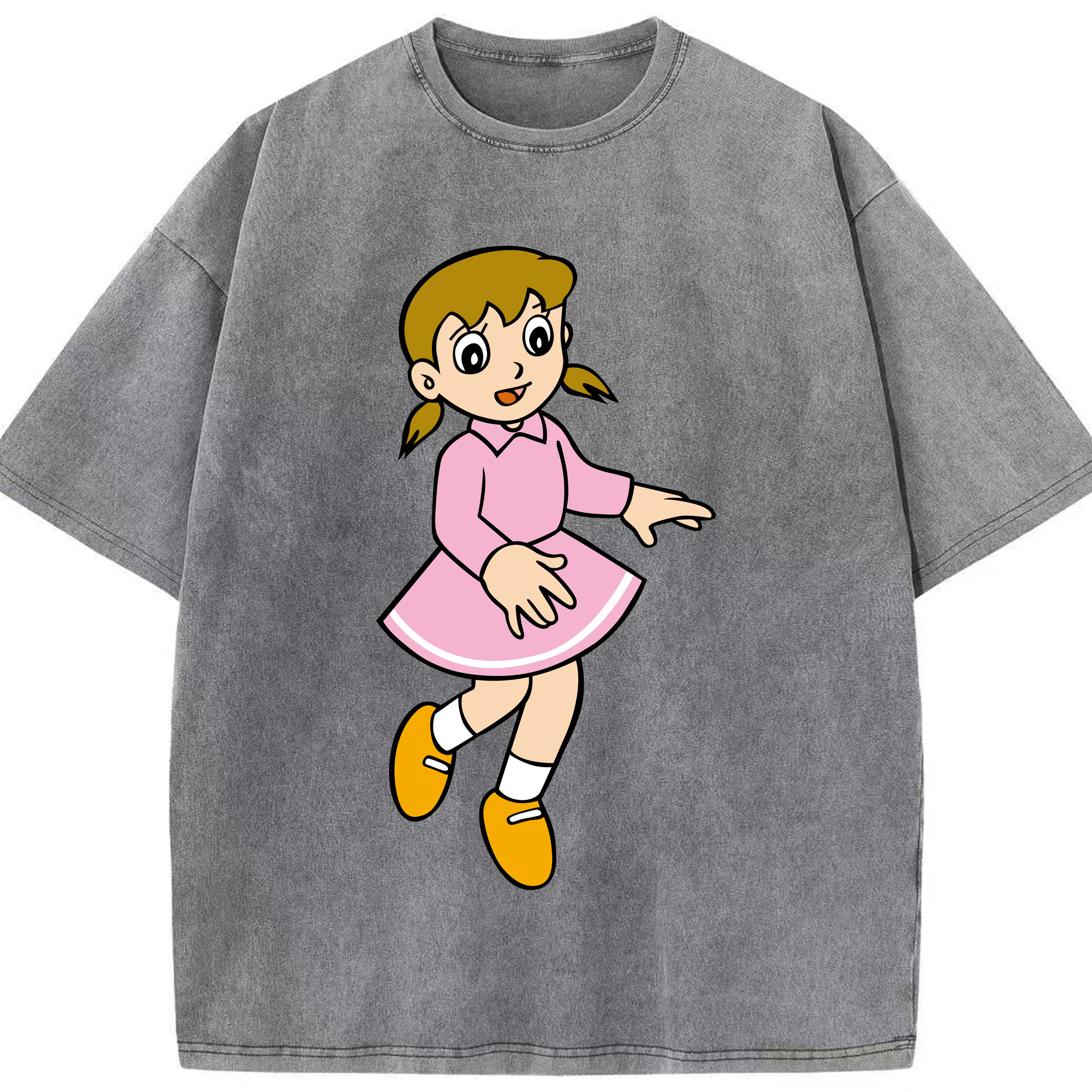 （画像用） ドラえもん みなもと しずか Doraemon Shizuka Minamoto 綿100% ヴィンテージ風 半袖Tシャツ（フロントプリント）
