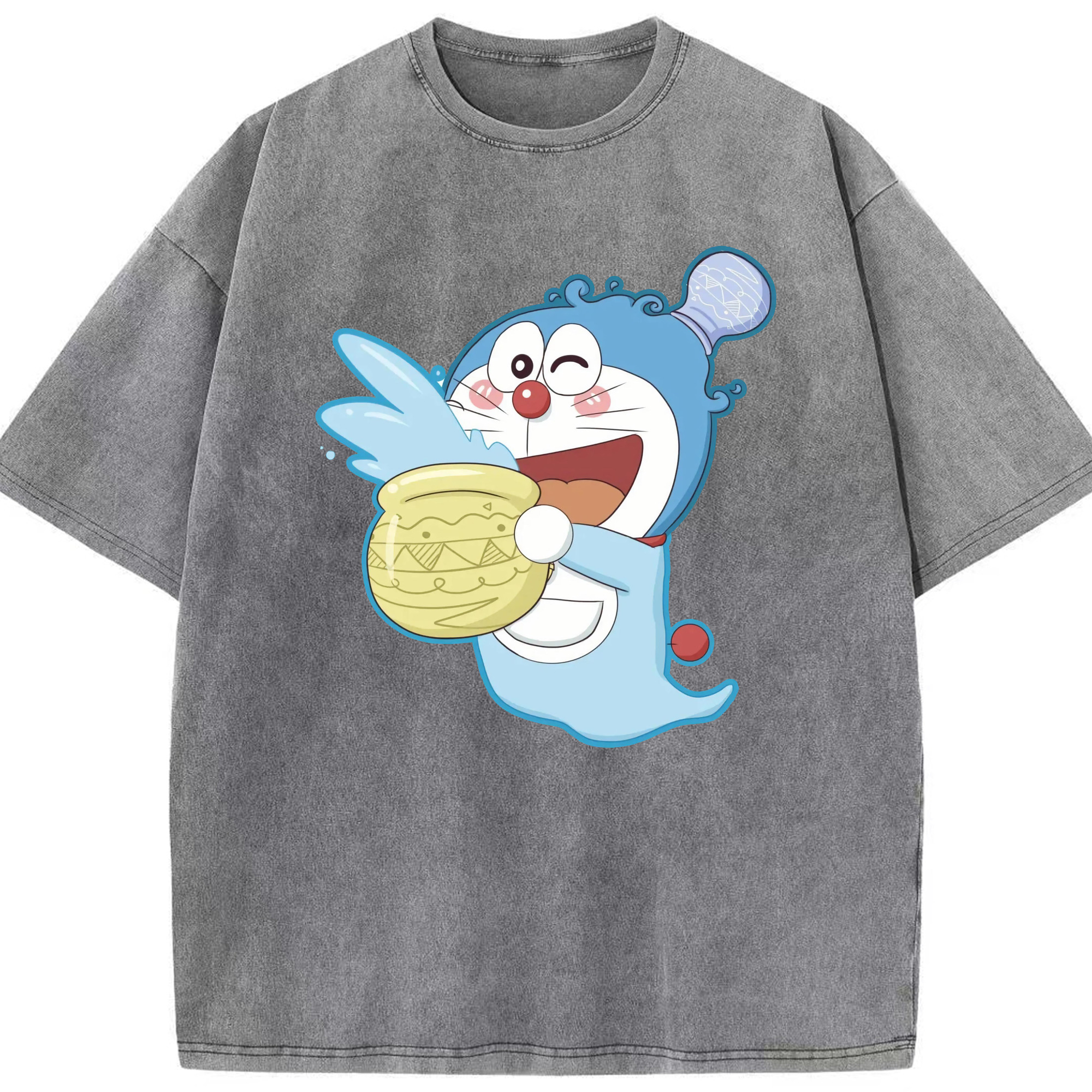 （画像用） ドラえもん Doraemon 綿100% ヴィンテージ風 半袖Tシャツ（フロントプリント）