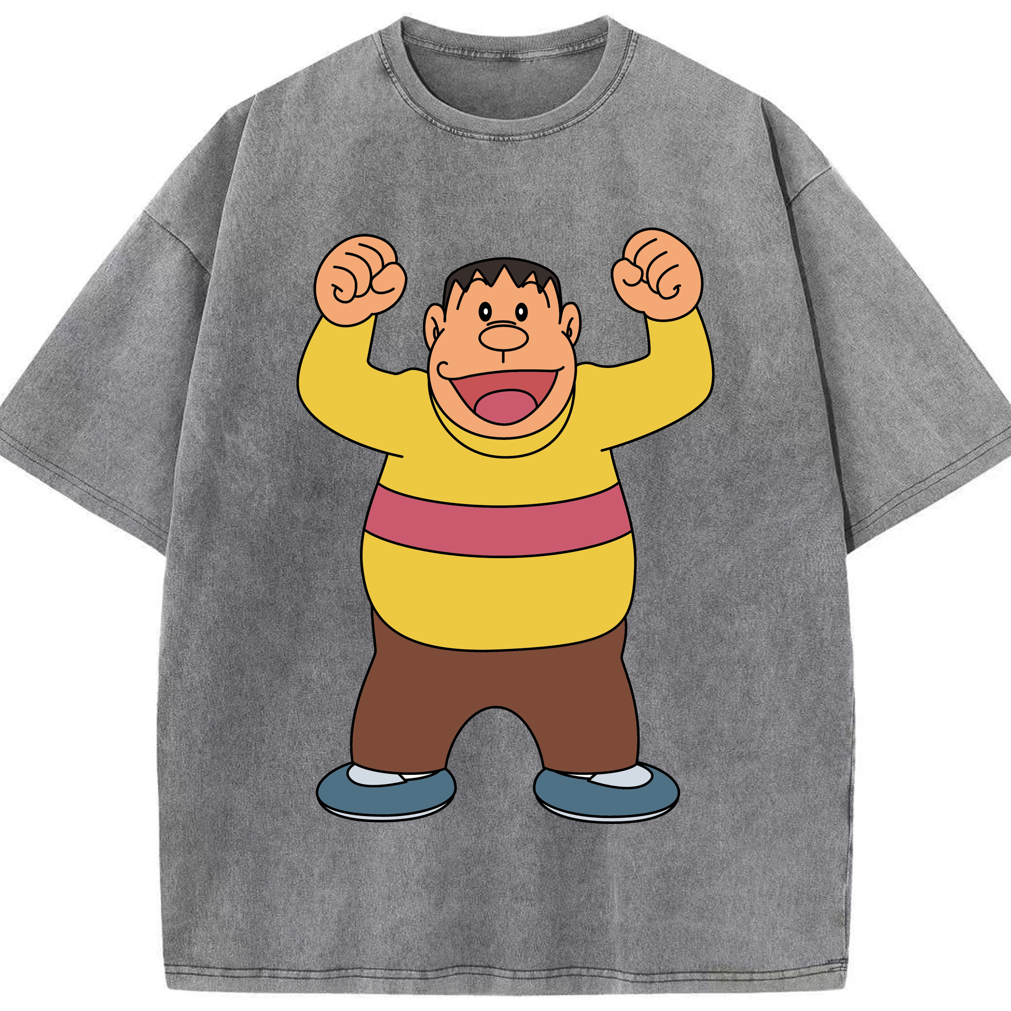 （画像用） ドラえもん 剛田武 Doraemon Gouta Takeshi 綿100% ヴィンテージ風 半袖Tシャツ（フロントプリント）