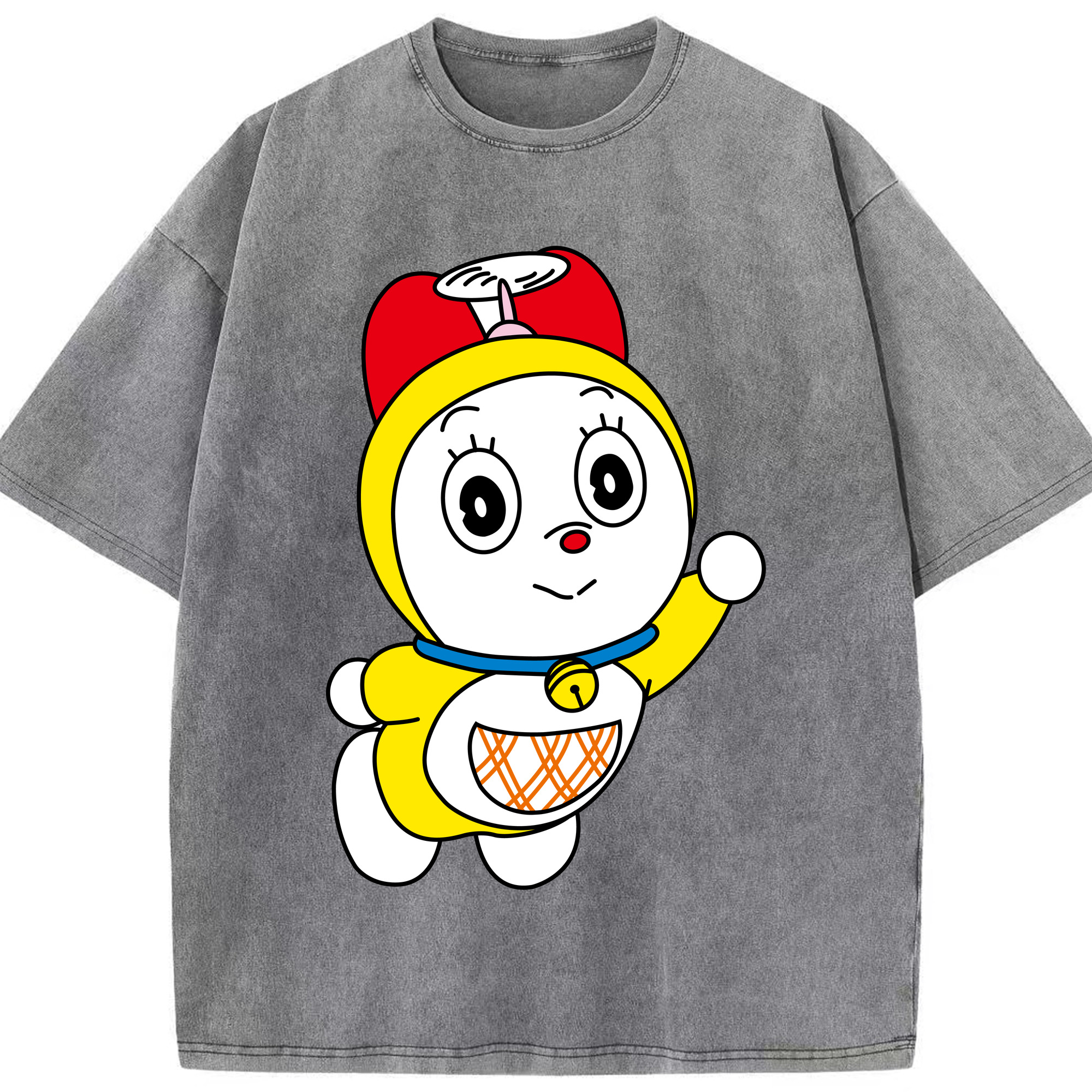 （画像用） ドラえもん ドラミ Doraemon Dorami 綿100% ヴィンテージ風 半袖Tシャツ（フロントプリント）
