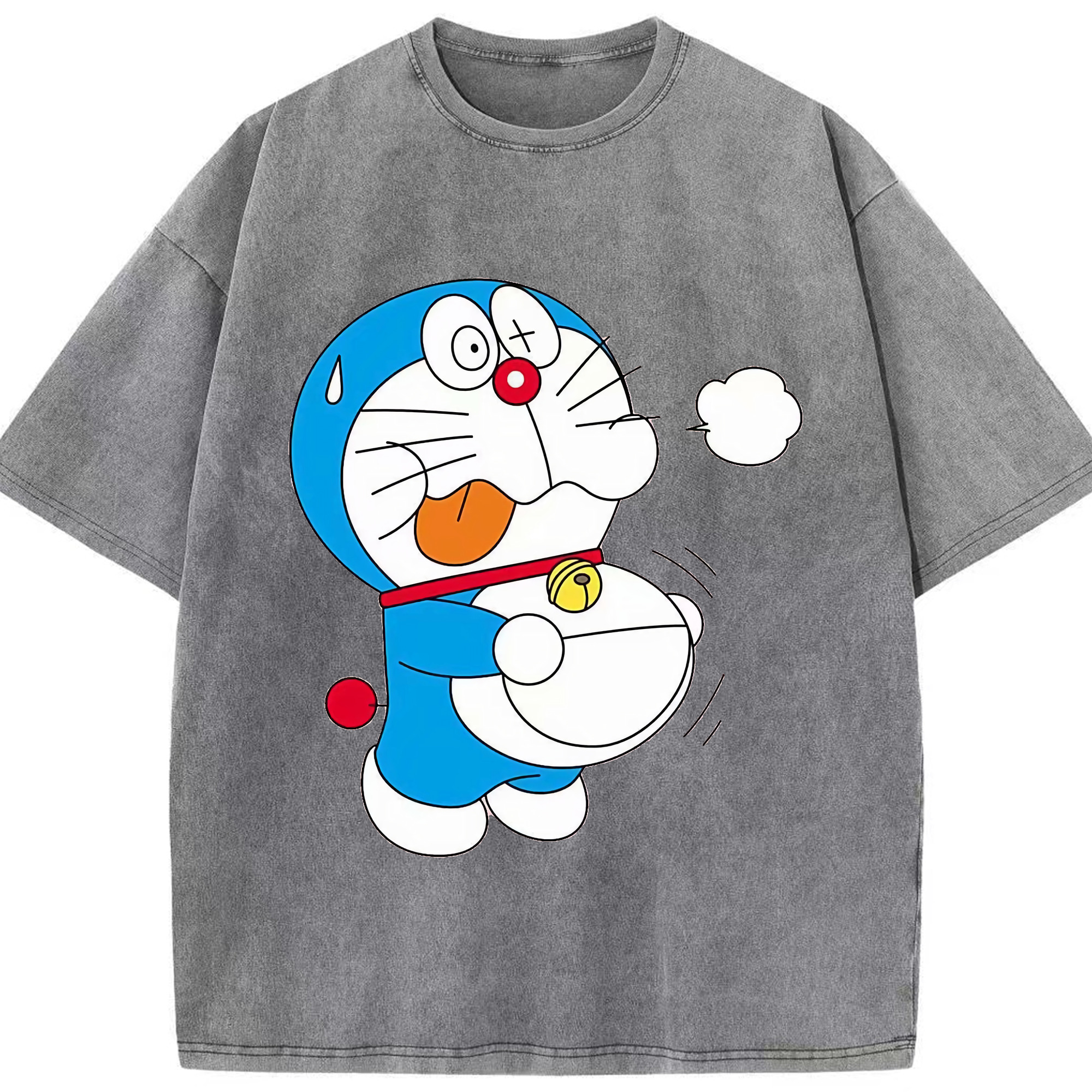 （画像用） ドラえもん Doraemon 綿100% ヴィンテージ風 半袖Tシャツ（フロントプリント）