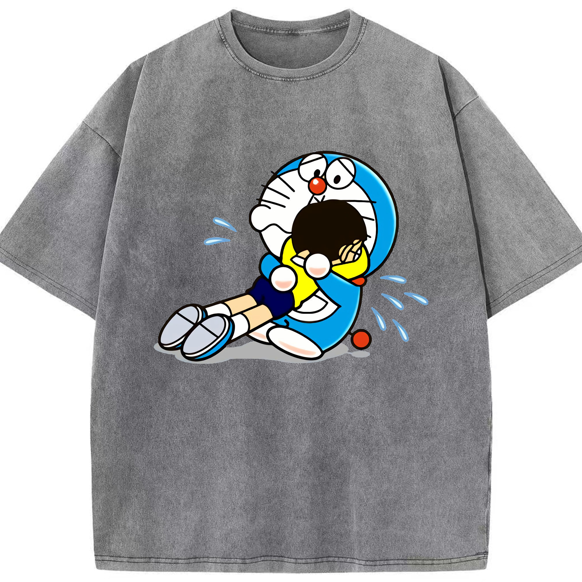 （画像用） ドラえもん Doraemon 綿100% ヴィンテージ風 半袖Tシャツ（フロントプリント）
