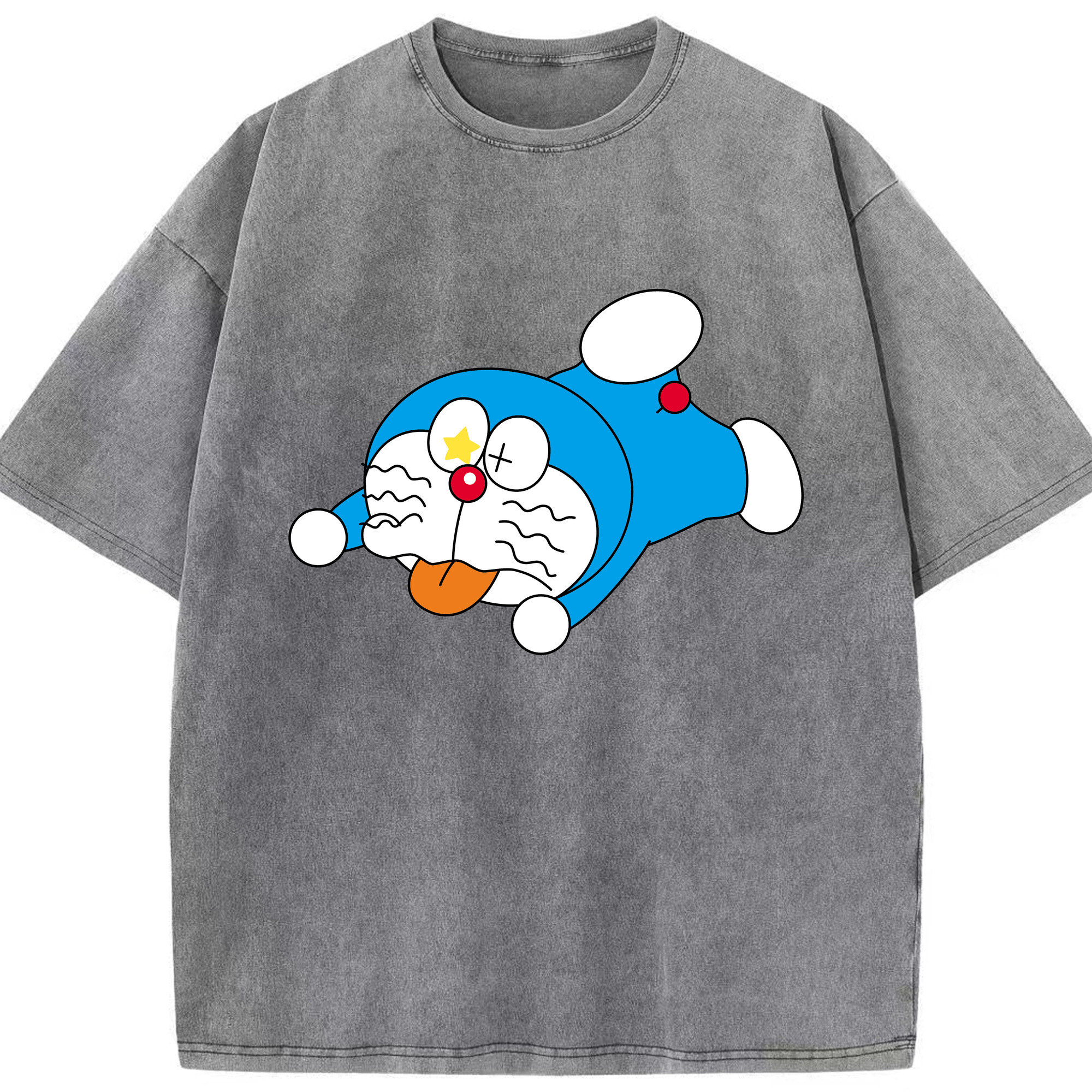 （画像用） ドラえもん Doraemon 綿100% ヴィンテージ風 半袖Tシャツ（フロントプリント）