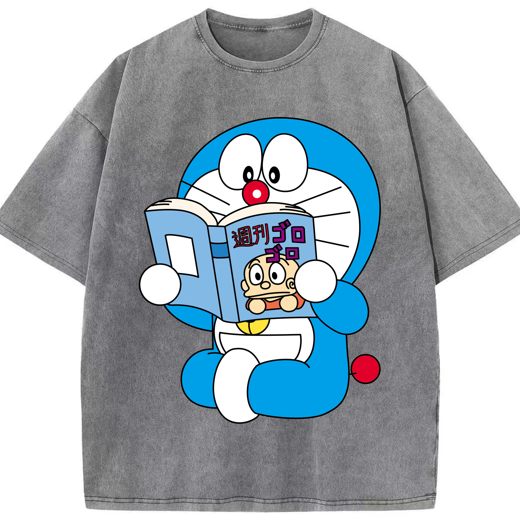 （画像用） ドラえもん Doraemon 綿100% ヴィンテージ風 半袖Tシャツ（フロントプリント）