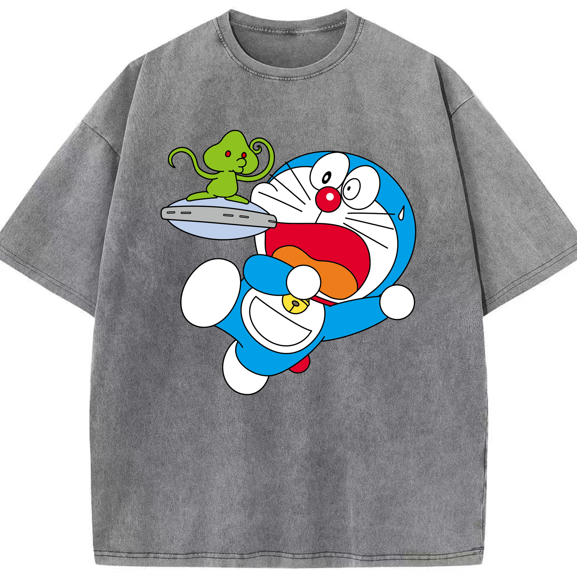（画像用） ドラえもん Doraemon 綿100% ヴィンテージ風 半袖Tシャツ（フロントプリント）