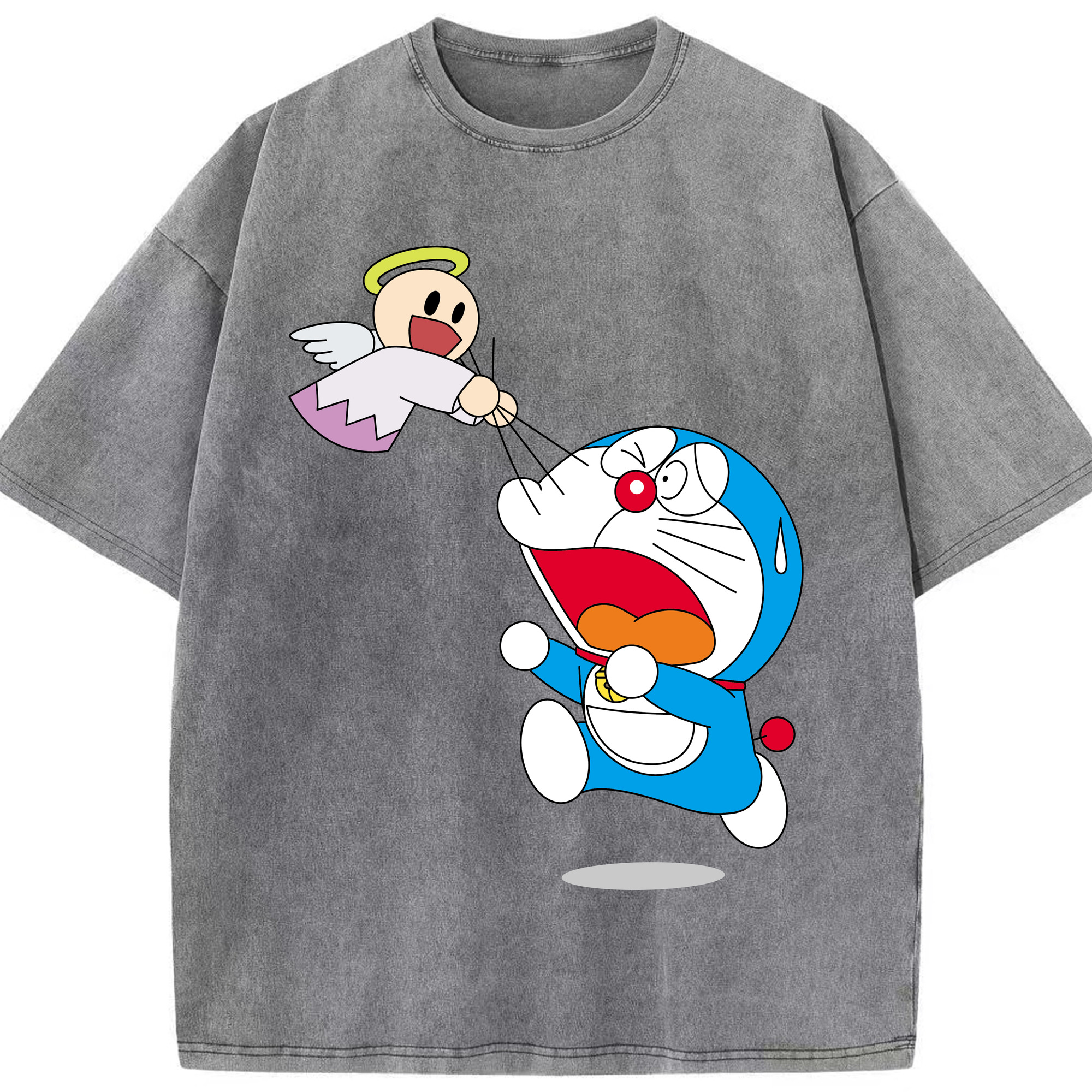 （画像用） ドラえもん Doraemon 綿100% ヴィンテージ風 半袖Tシャツ（フロントプリント）