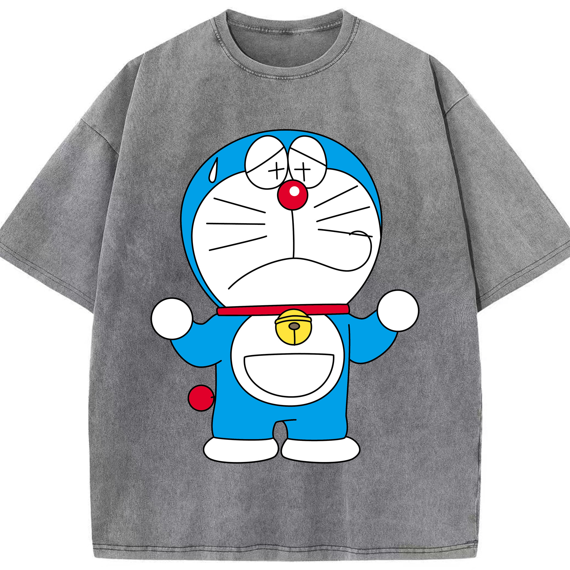 （画像用） ドラえもん Doraemon 綿100% ヴィンテージ風 半袖Tシャツ（フロントプリント）