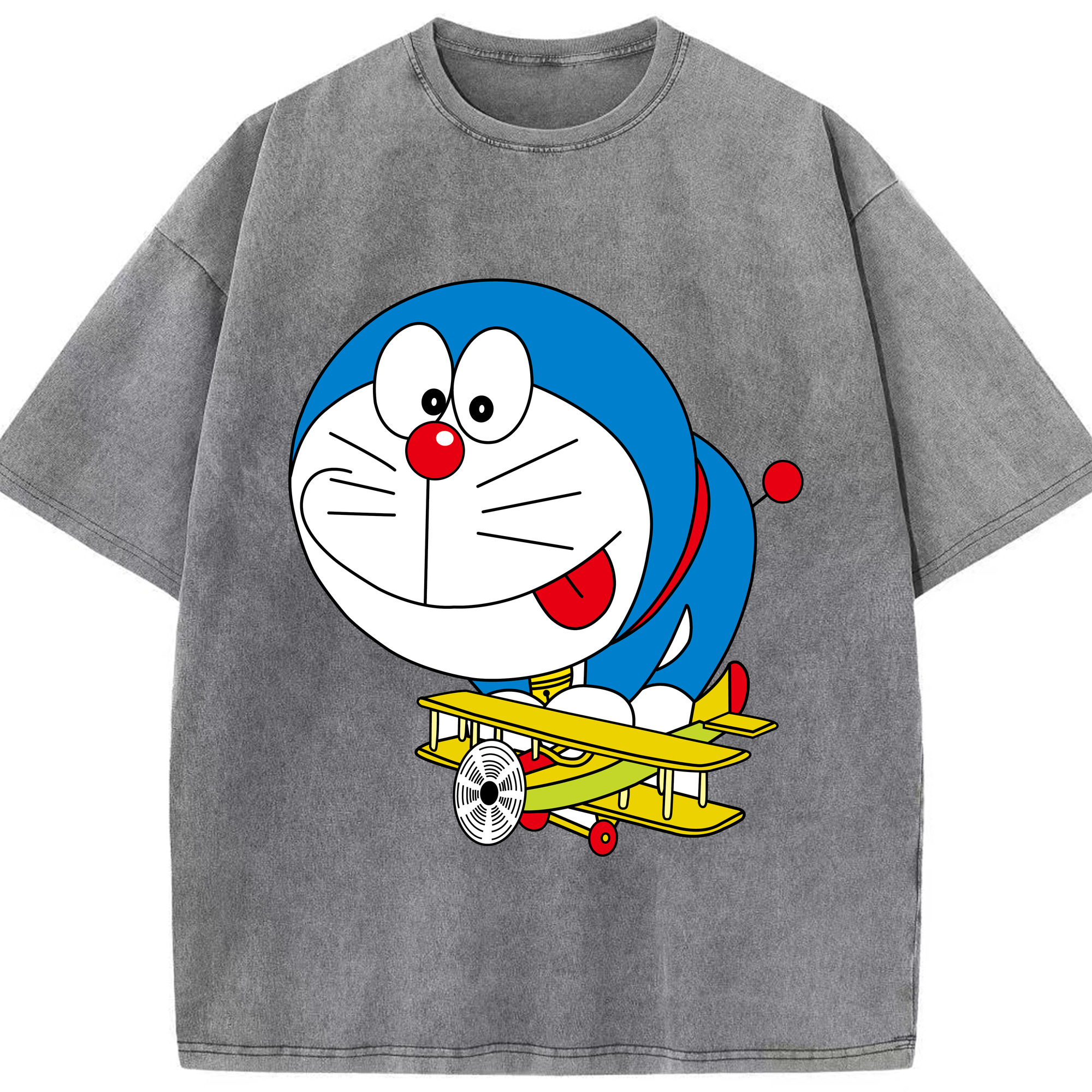 （画像用） ドラえもん Doraemon 綿100% ヴィンテージ風 半袖Tシャツ（フロントプリント）