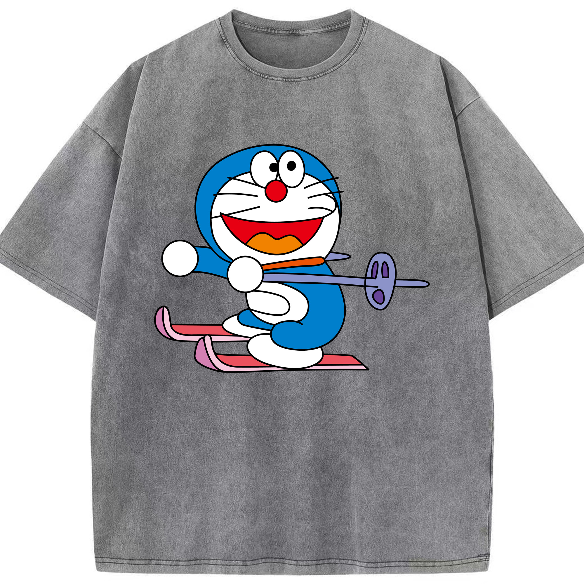 （画像用） ドラえもん Doraemon 綿100% ヴィンテージ風 半袖Tシャツ（フロントプリント）