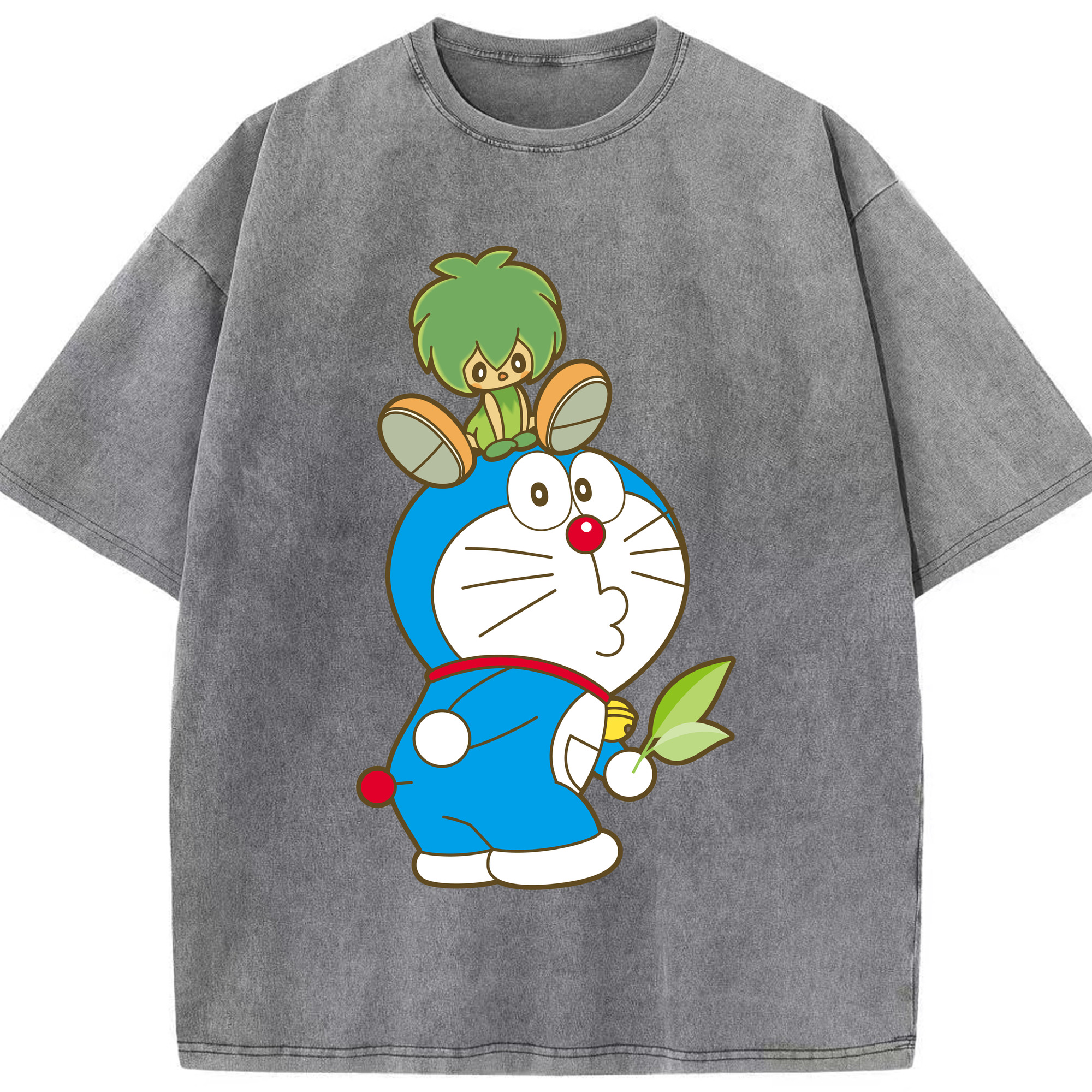 （画像用） ドラえもん Doraemon 綿100% ヴィンテージ風 半袖Tシャツ（フロントプリント）