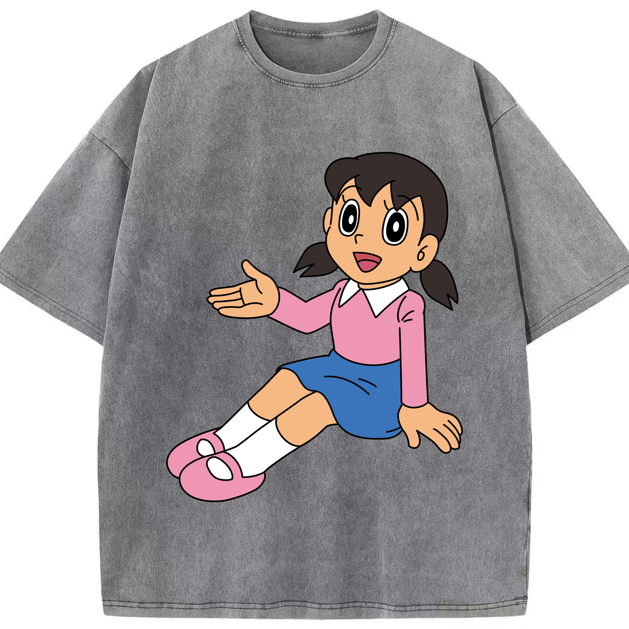 （画像用） ドラえもん みなもと しずか Doraemon Shizuka Minamoto 綿100% ヴィンテージ風 半袖Tシャツ（フロントプリント）