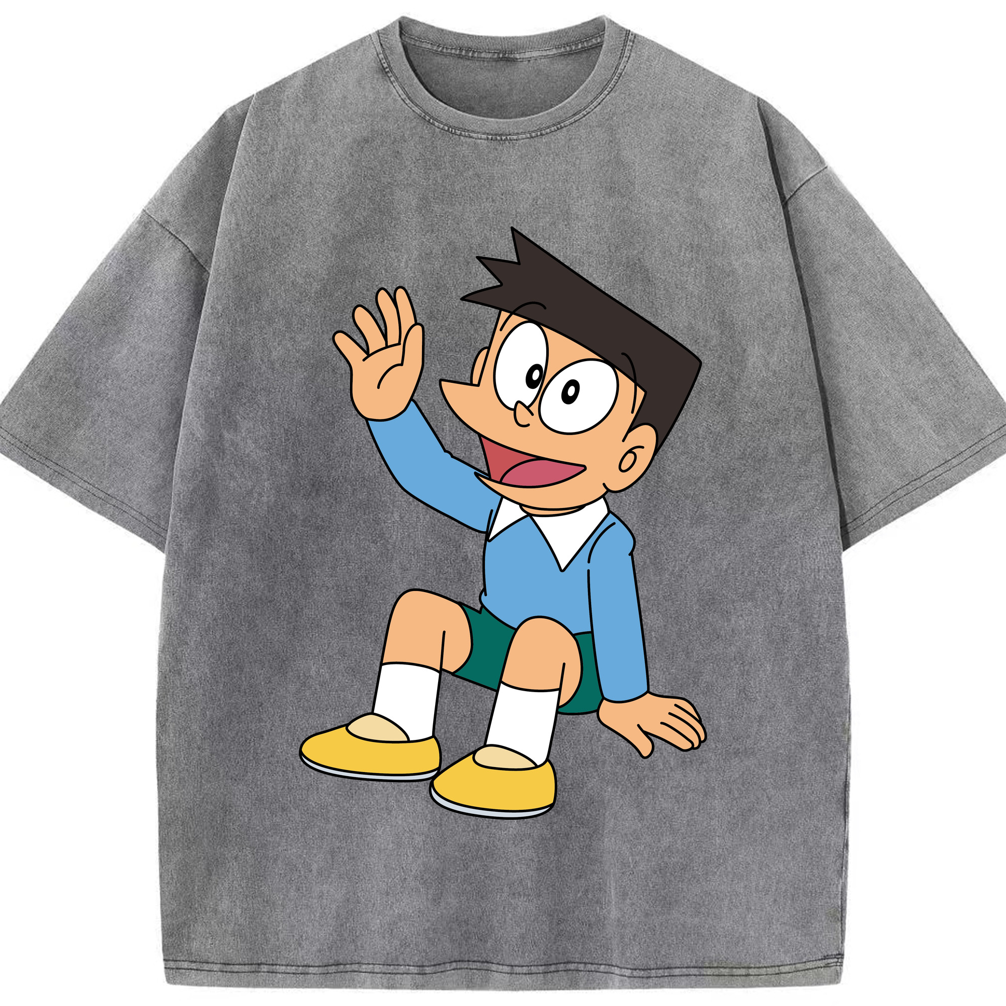 （画像用） ドラえもん 骨川 スネ夫 Doraemon Honekawa Suneo 綿100% ヴィンテージ風 半袖Tシャツ（フロントプリント）