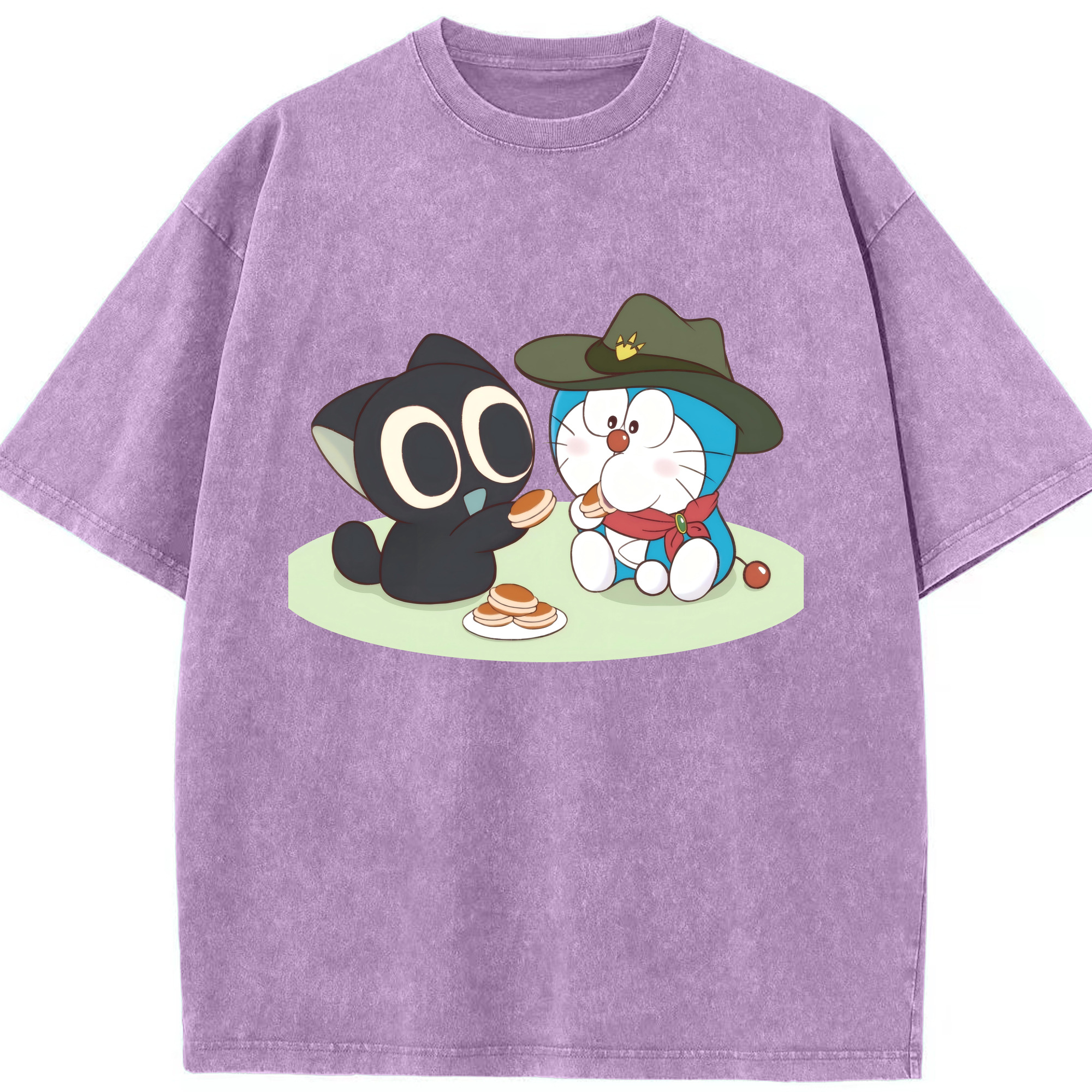 （画像用） ドラえもん Doraemon 綿100% ヴィンテージ風 半袖Tシャツ（フロントプリント）