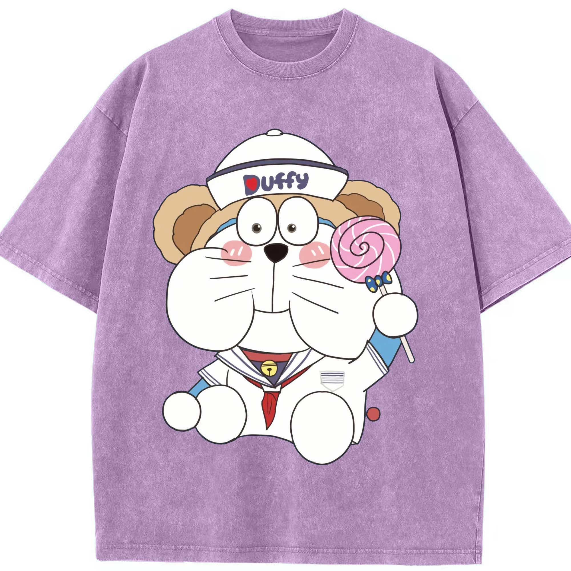（画像用） ドラえもん Doraemon 綿100% ヴィンテージ風 半袖Tシャツ（フロントプリント）