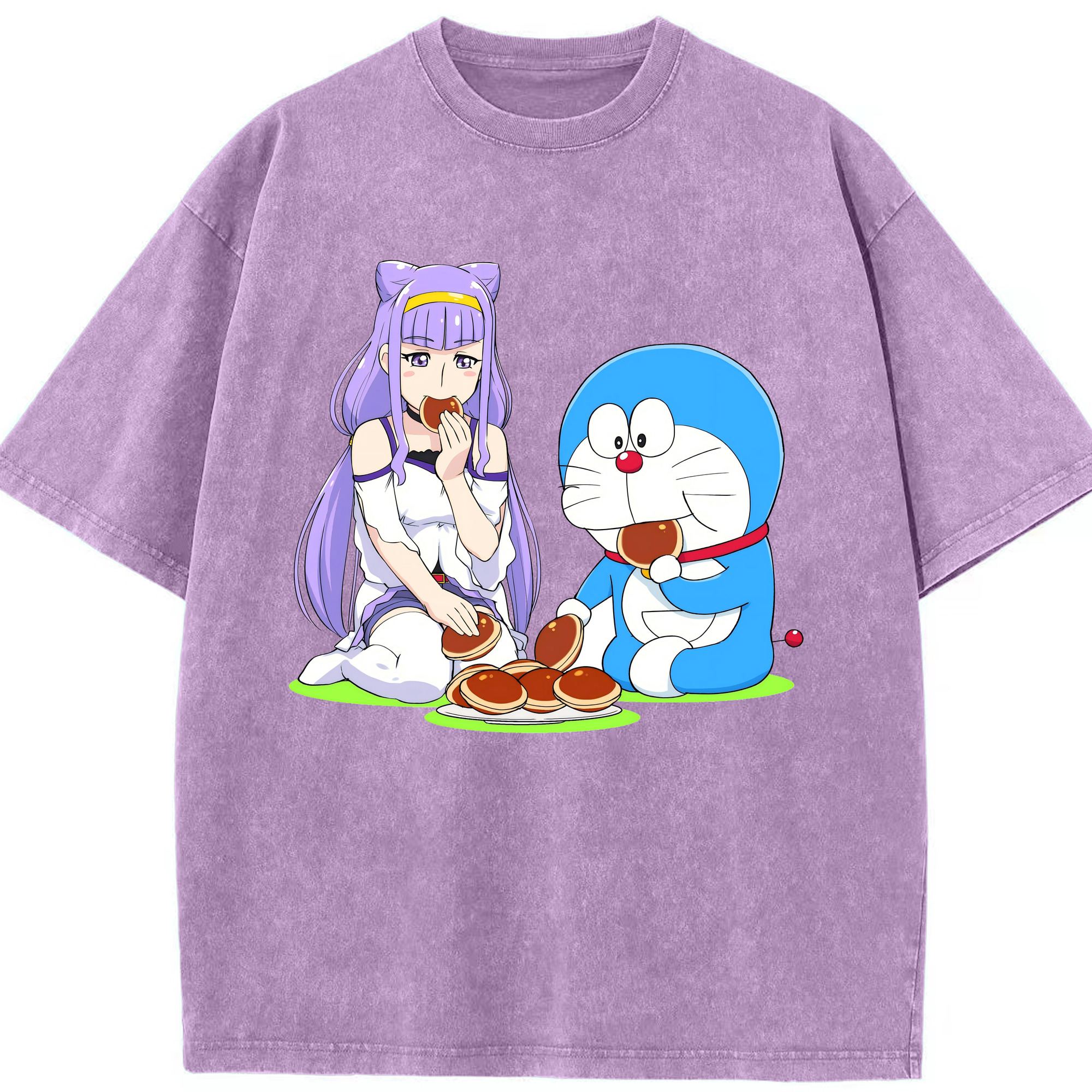 （画像用） ドラえもん Doraemon 綿100% ヴィンテージ風 半袖Tシャツ（フロントプリント）
