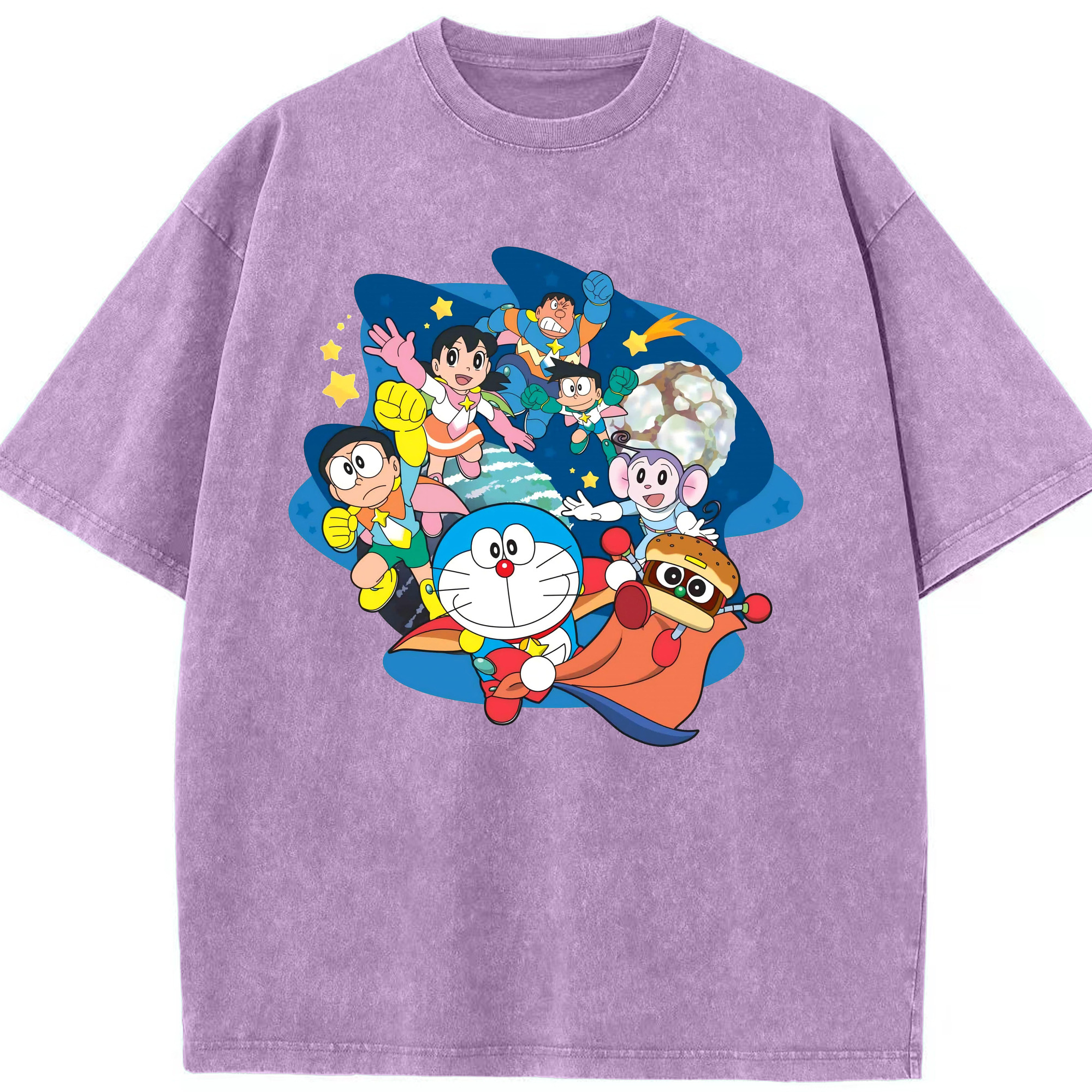 （画像用） ドラえもん Doraemon 綿100% ヴィンテージ風 半袖Tシャツ（フロントプリント）