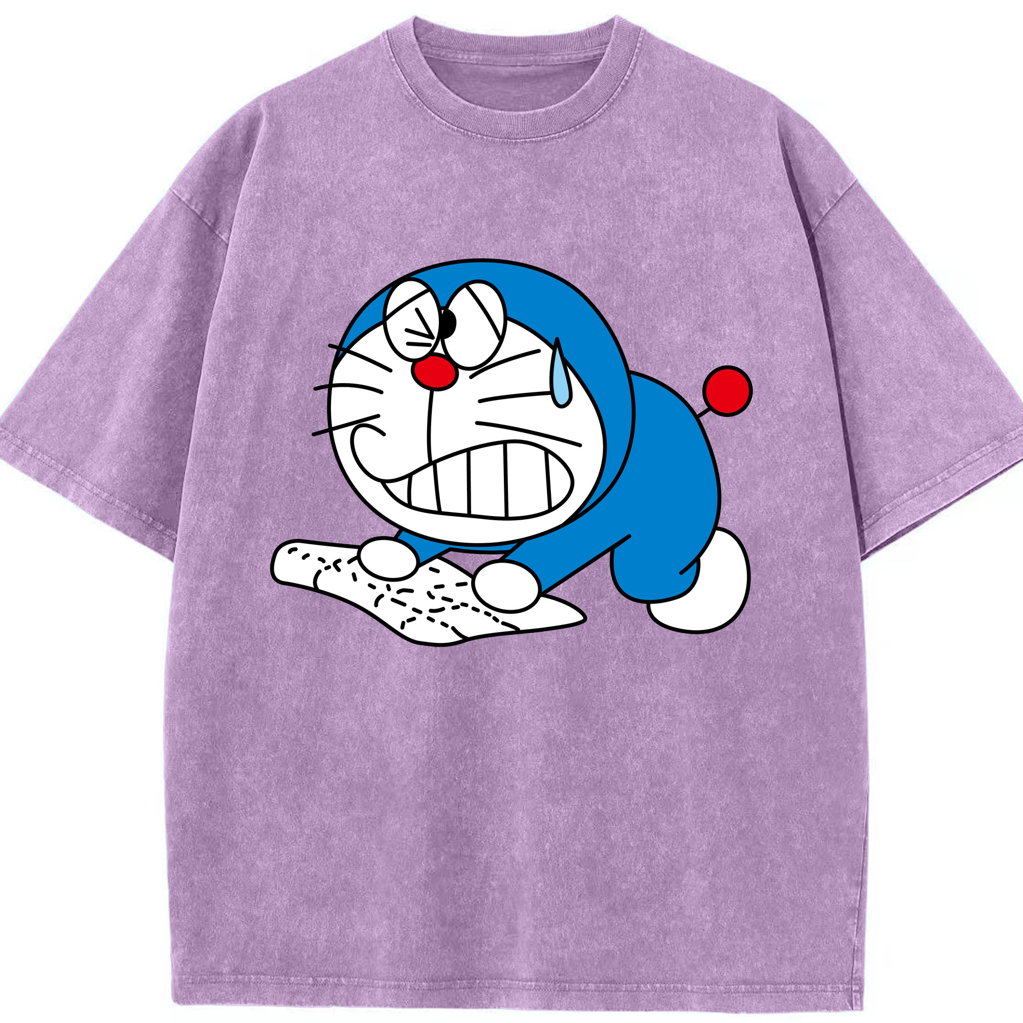 （画像用） ドラえもん Doraemon 綿100% ヴィンテージ風 半袖Tシャツ（フロントプリント）