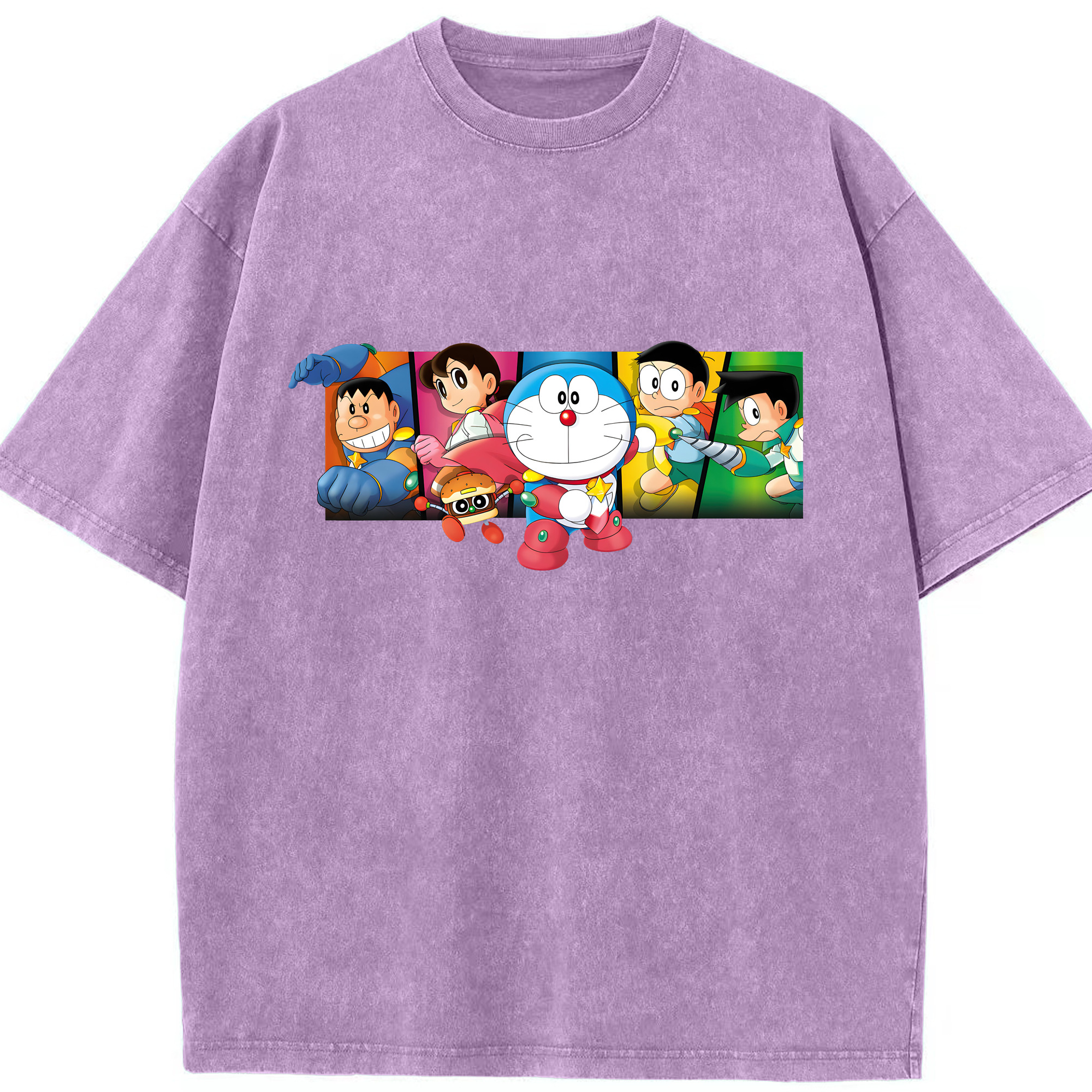 （画像用） ドラえもん Doraemon 綿100% ヴィンテージ風 半袖Tシャツ（フロントプリント）