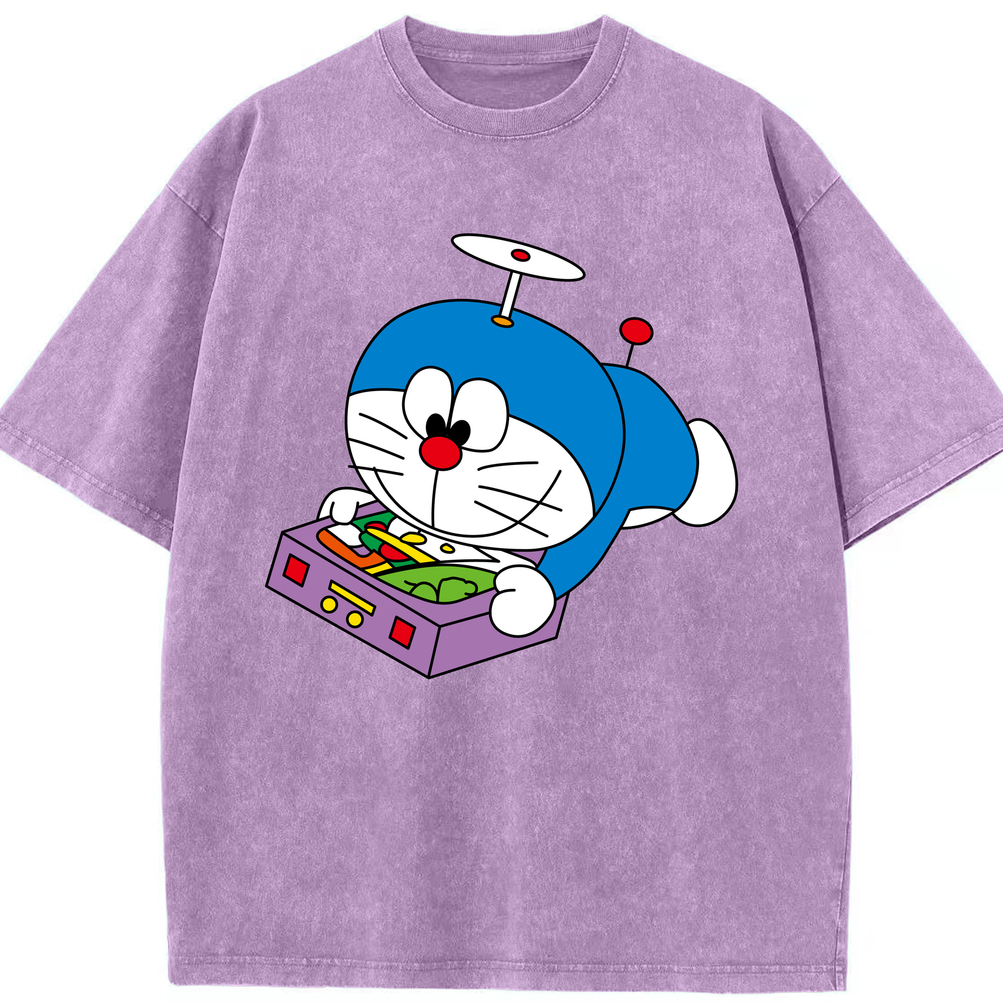 （画像用） ドラえもん Doraemon 綿100% ヴィンテージ風 半袖Tシャツ（フロントプリント）