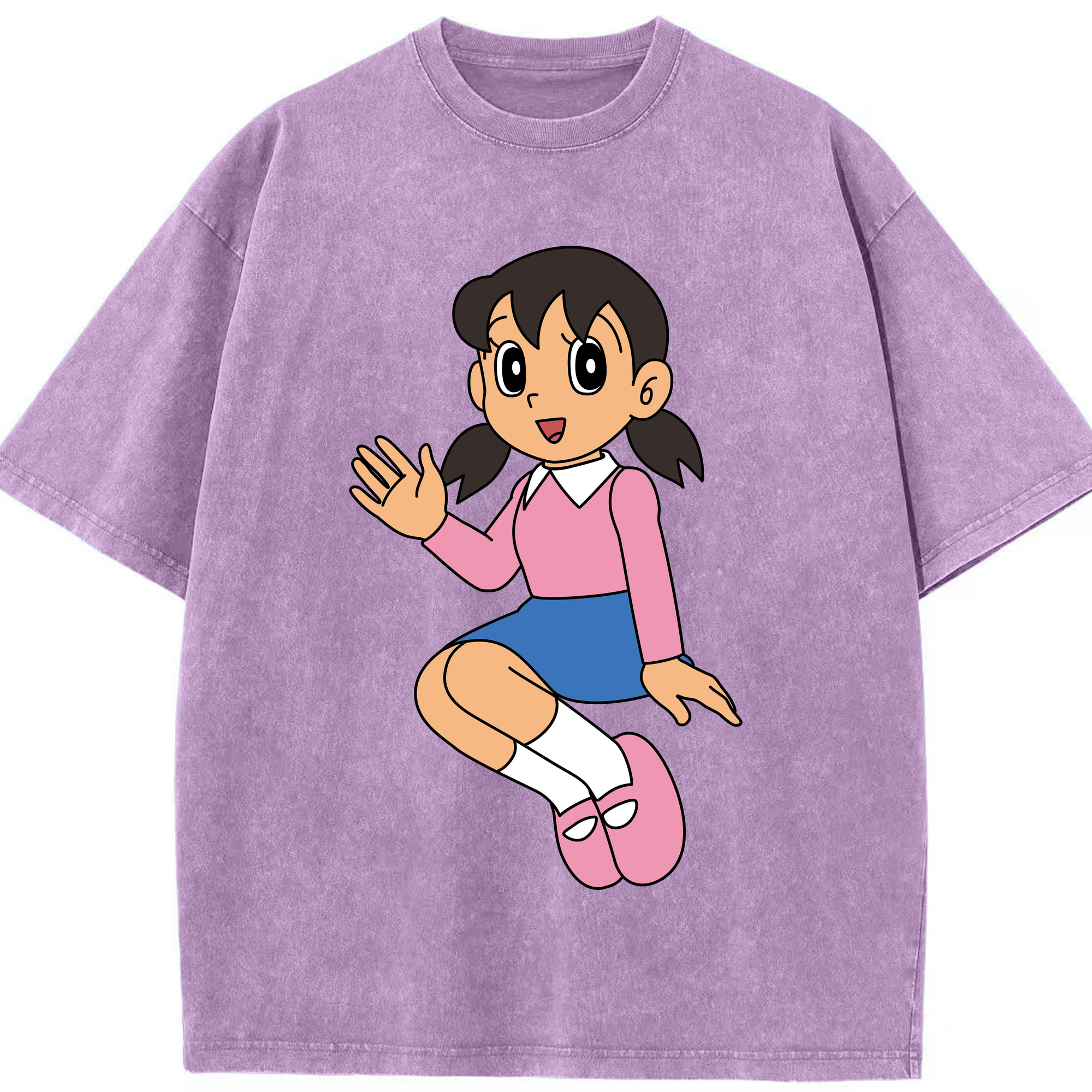 （画像用） ドラえもん みなもと しずか Doraemon Shizuka Minamoto 綿100% ヴィンテージ風 半袖Tシャツ（フロントプリント）