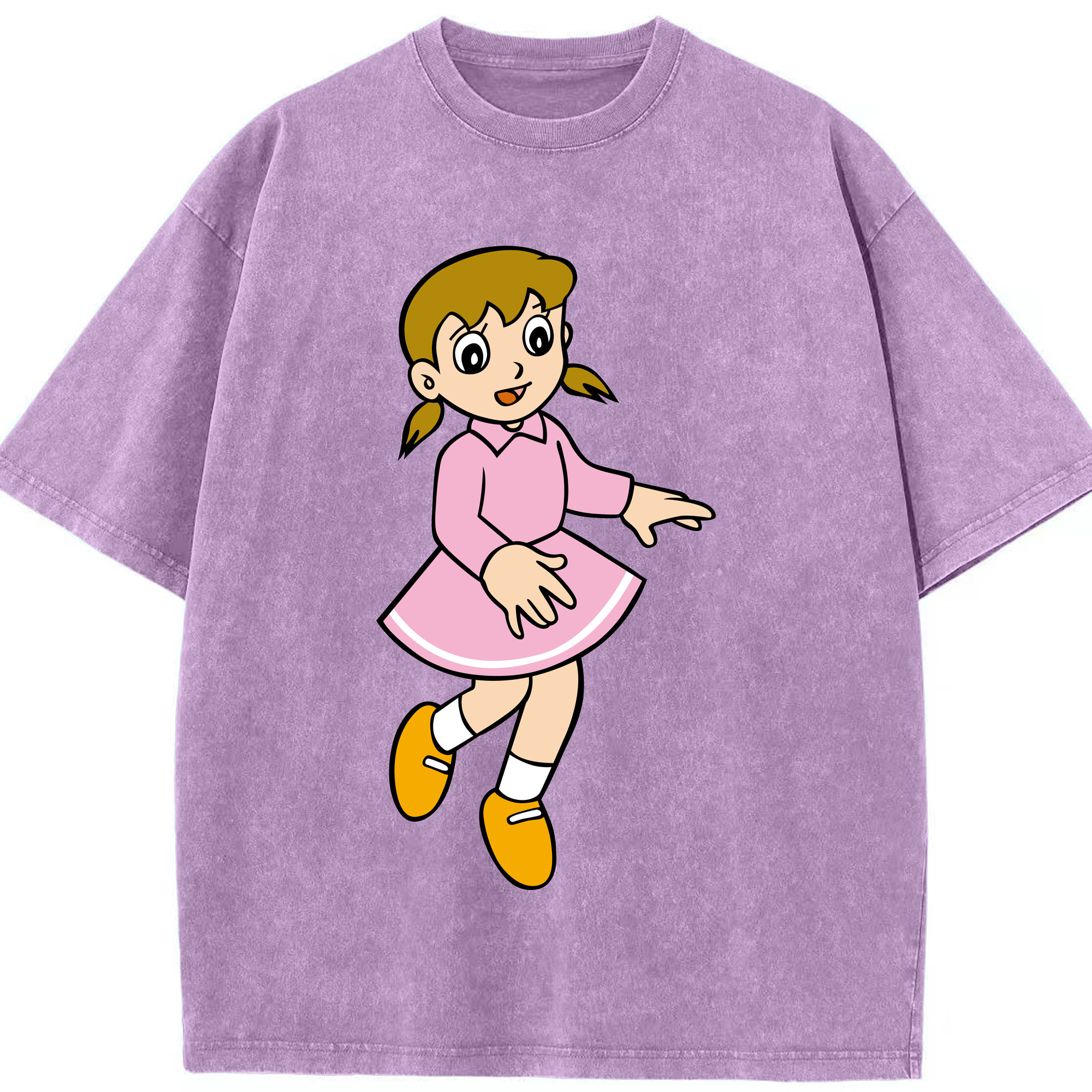 （画像用） ドラえもん みなもと しずか Doraemon Shizuka Minamoto 綿100% ヴィンテージ風 半袖Tシャツ（フロントプリント）