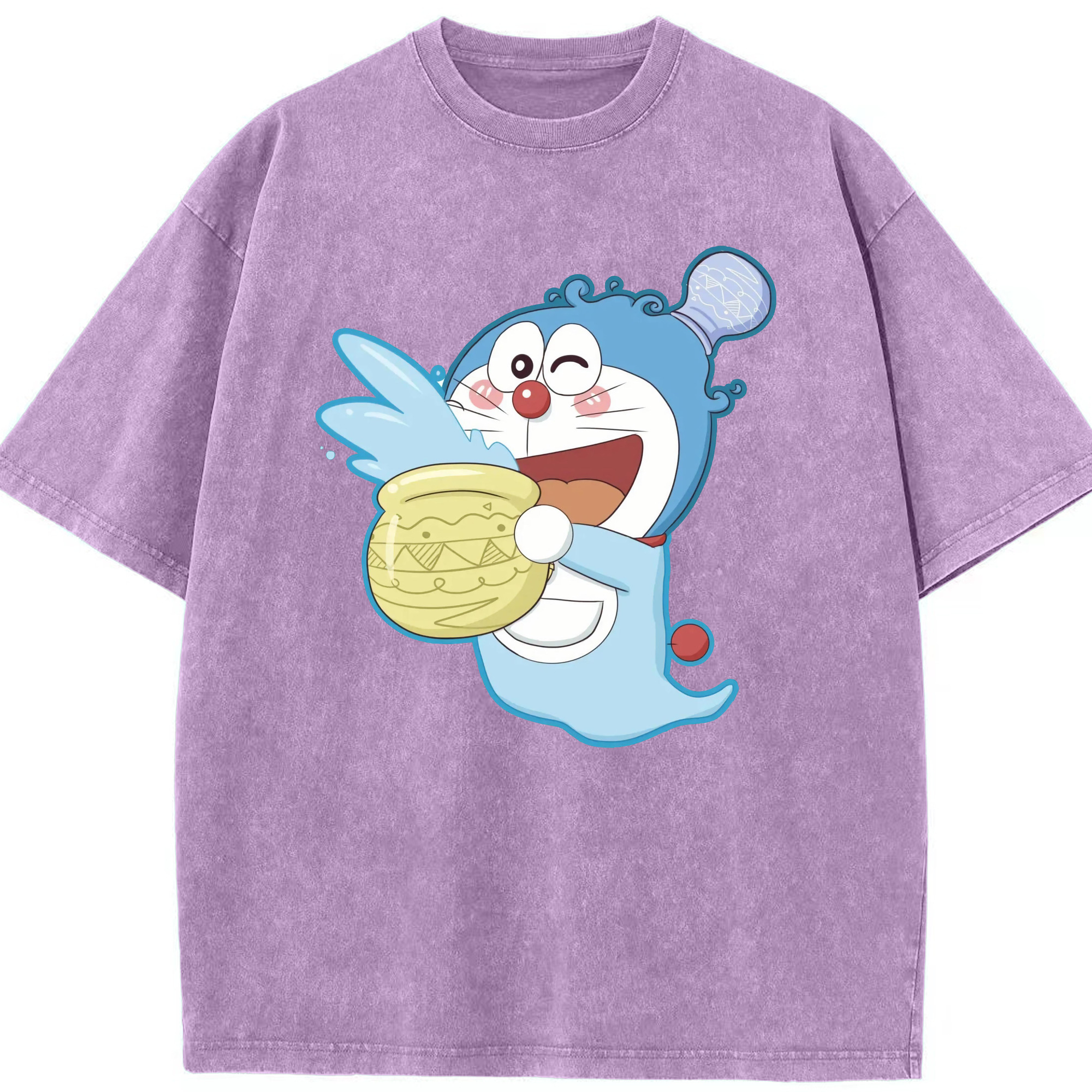 （画像用） ドラえもん Doraemon 綿100% ヴィンテージ風 半袖Tシャツ（フロントプリント）