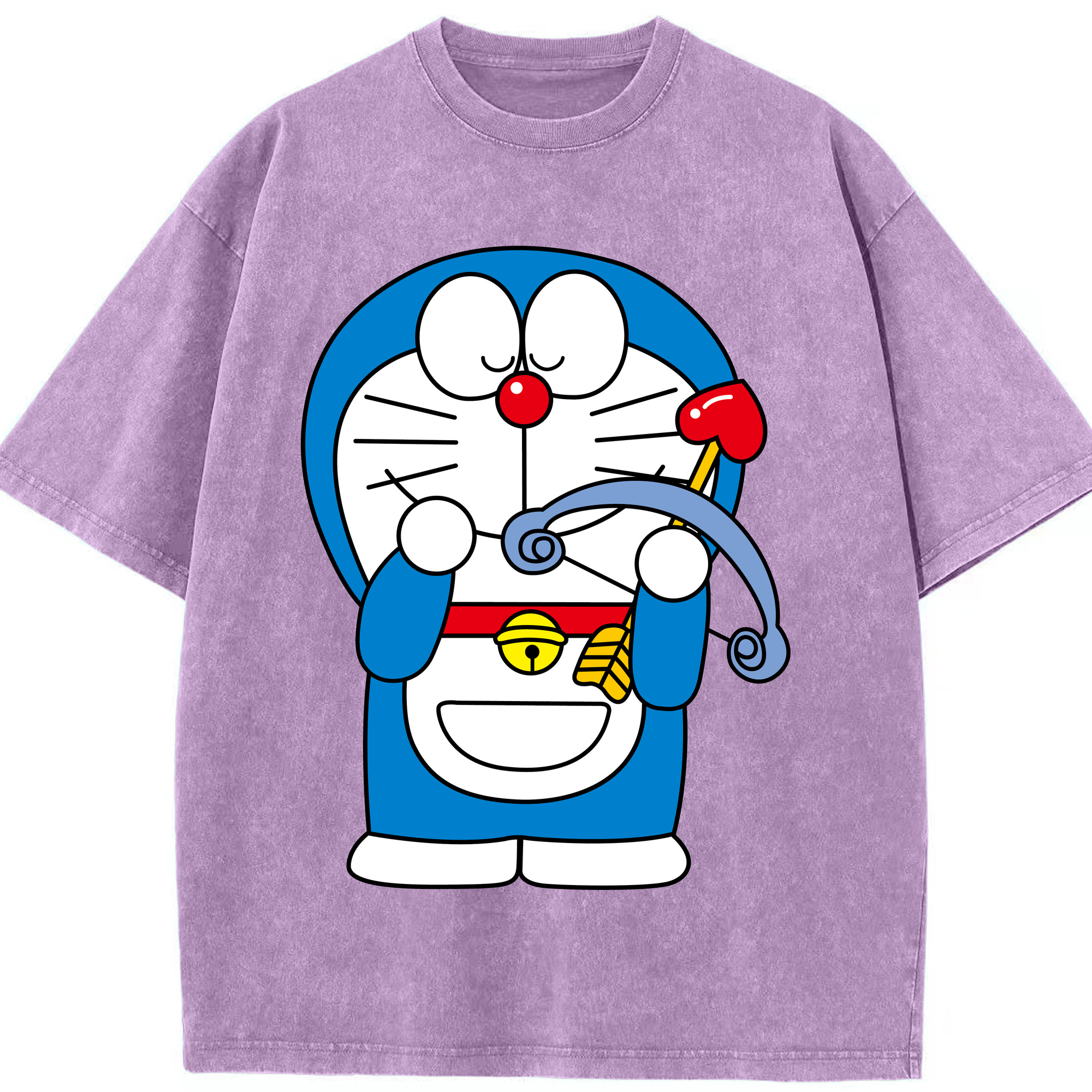 （画像用） ドラえもん Doraemon 綿100% ヴィンテージ風 半袖Tシャツ（フロントプリント）