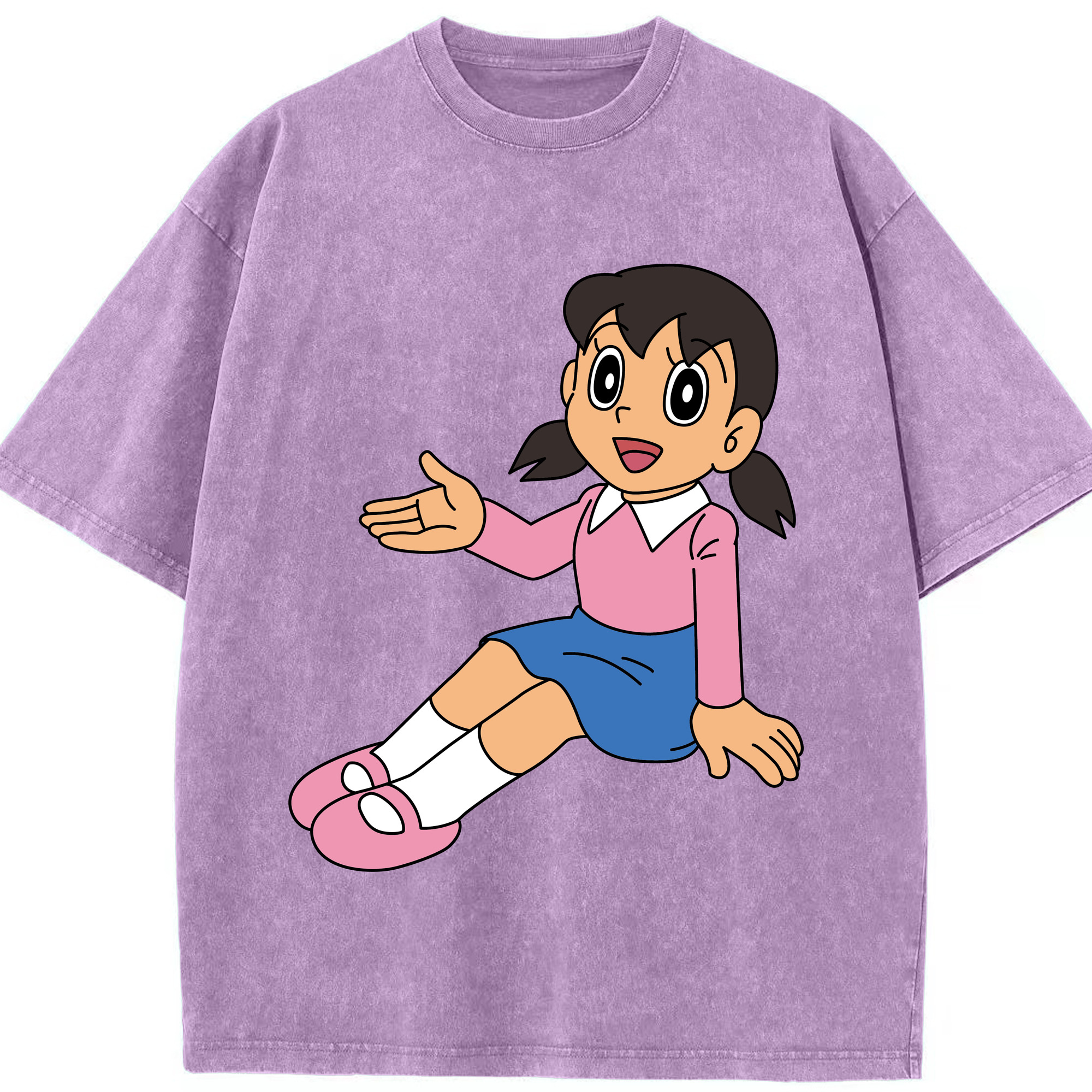 （画像用） ドラえもん みなもと しずか Doraemon Shizuka Minamoto 綿100% ヴィンテージ風 半袖Tシャツ（フロントプリント）