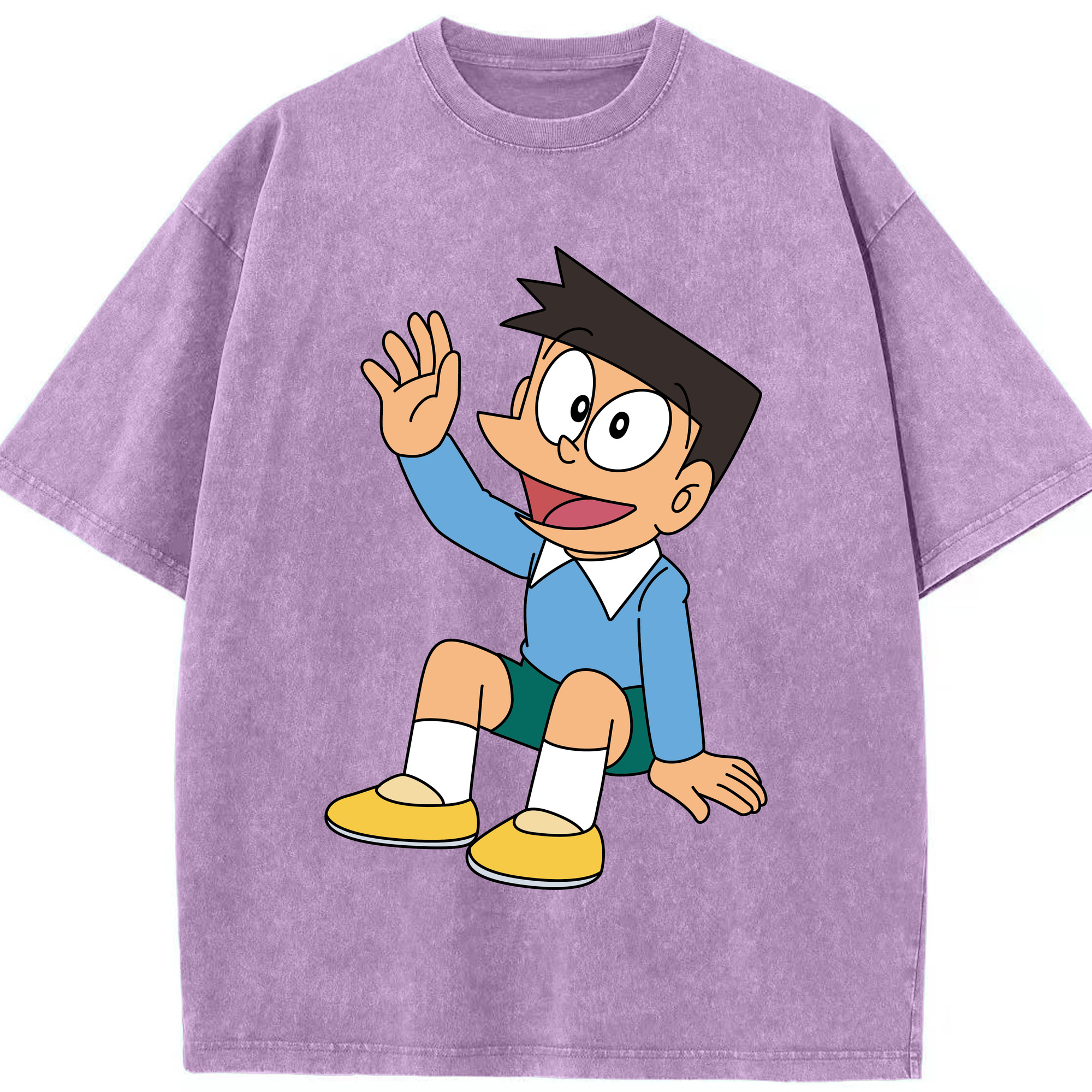 （画像用） ドラえもん 骨川 スネ夫 Doraemon Honekawa Suneo 綿100% ヴィンテージ風 半袖Tシャツ（フロントプリント）