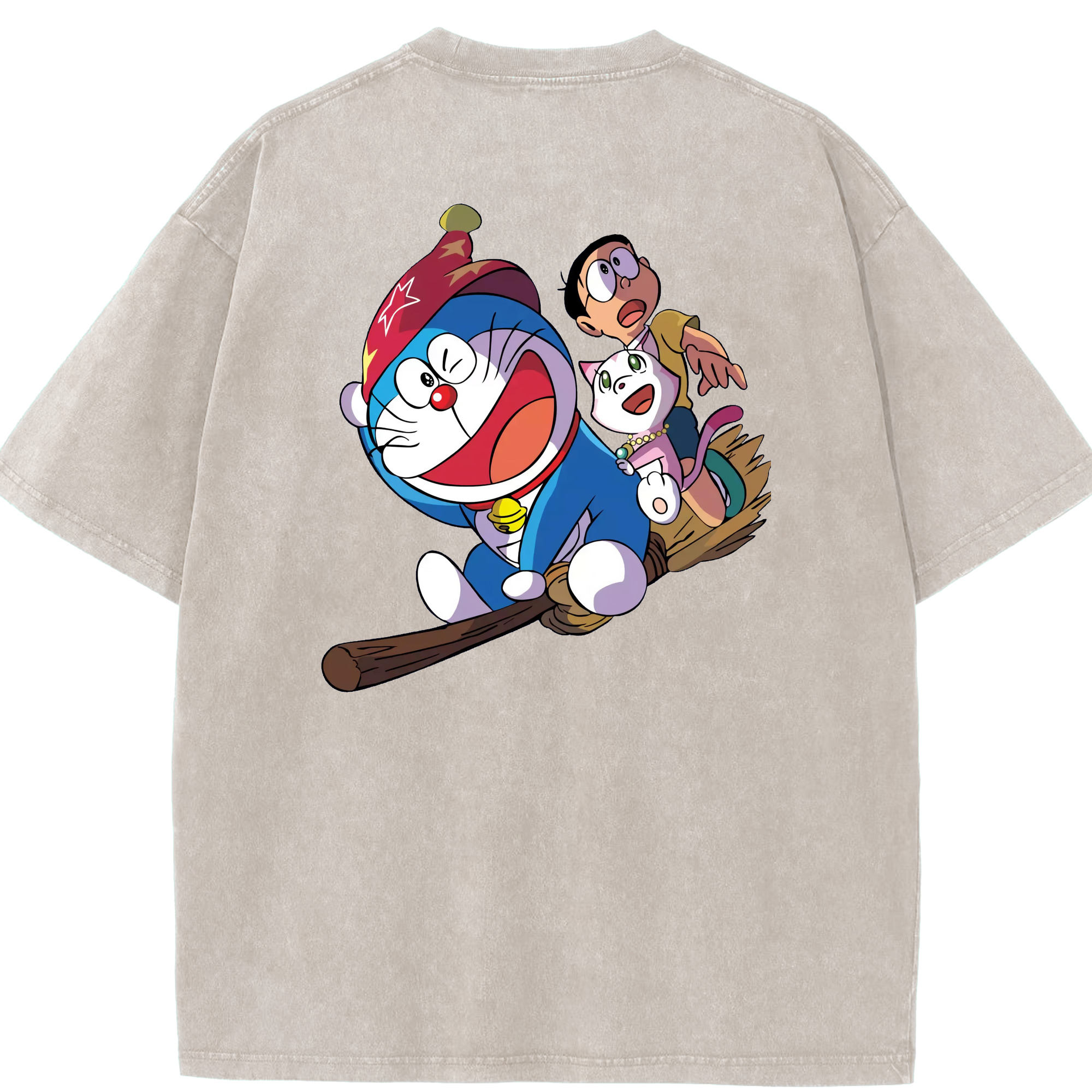 （画像用） ドラえもん Doraemon 綿100% ヴィンテージ風 半袖Tシャツ（背面プリント）
