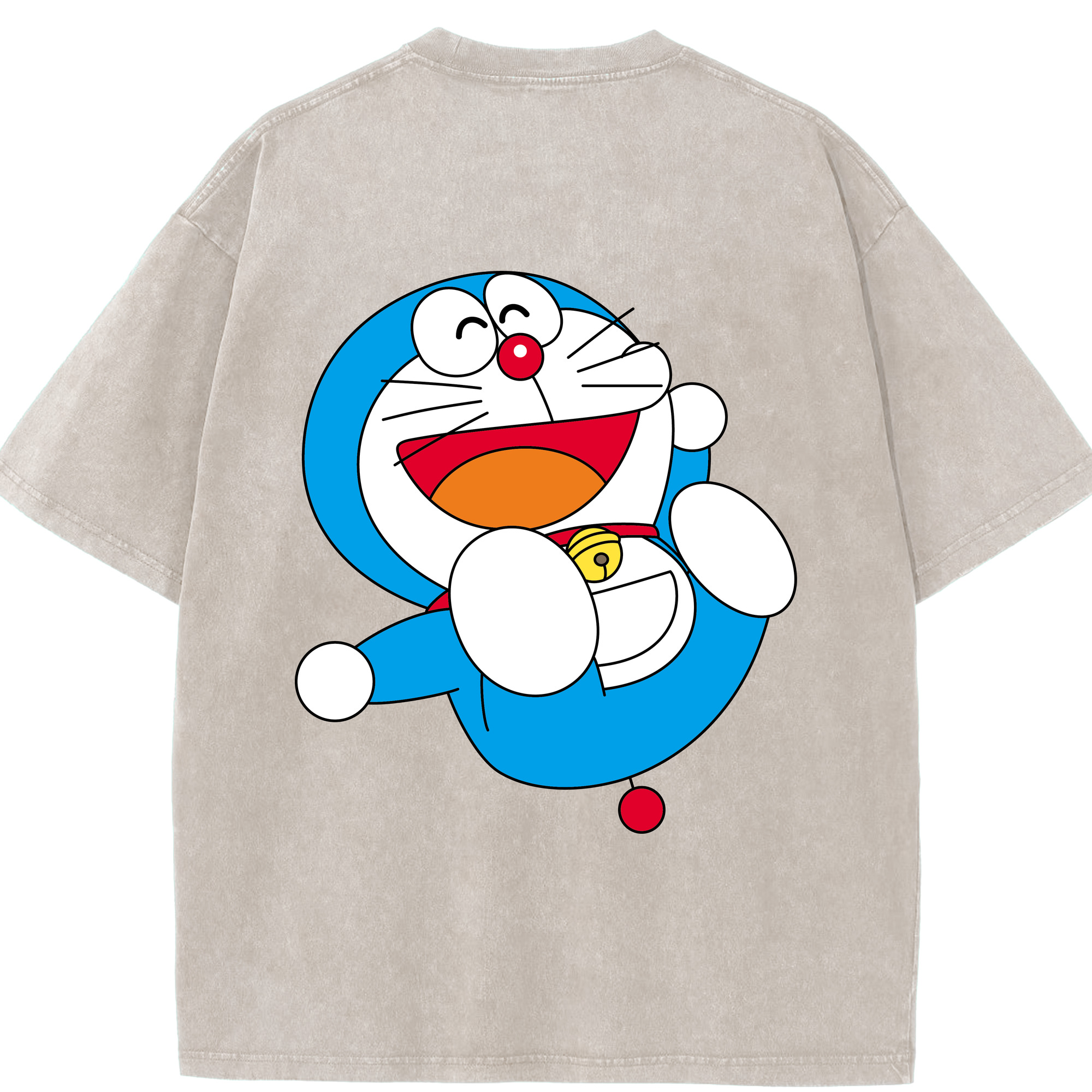 （画像用） ドラえもん Doraemon 綿100% ヴィンテージ風 半袖Tシャツ（背面プリント）