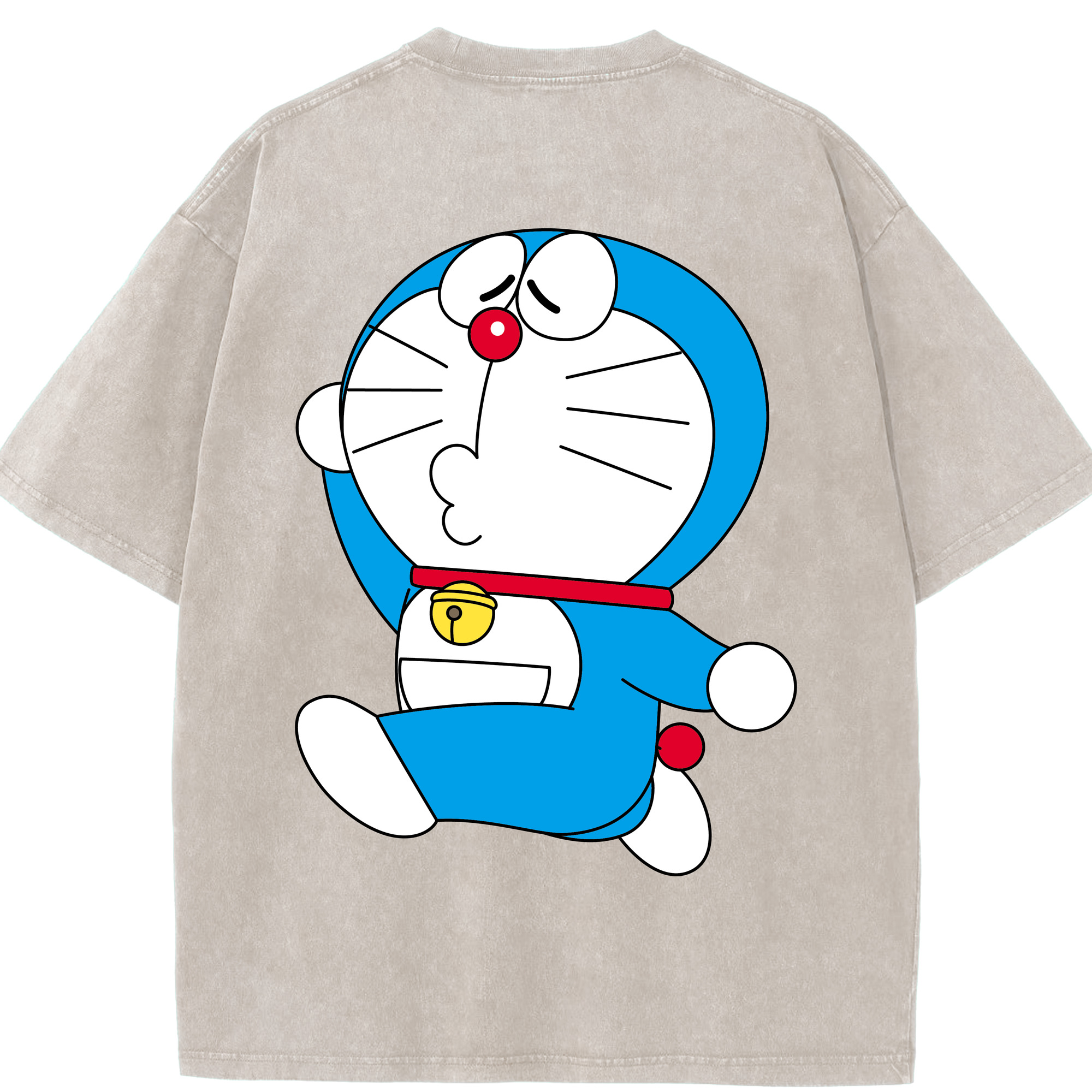 （画像用） ドラえもん Doraemon 綿100% ヴィンテージ風 半袖Tシャツ（背面プリント）