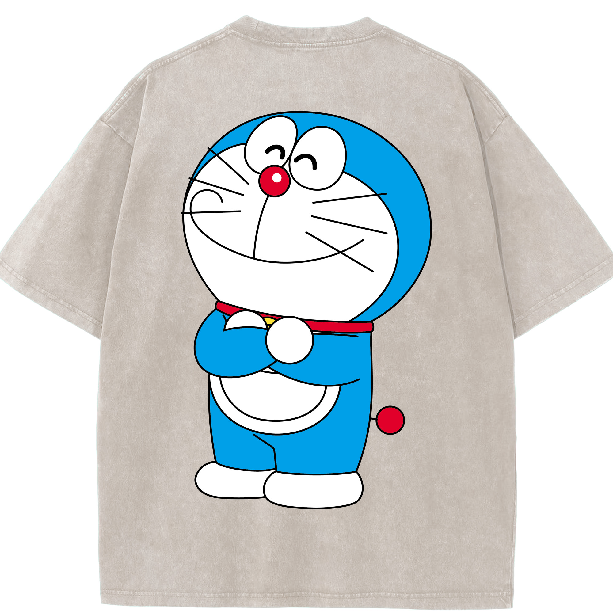 （画像用） ドラえもん Doraemon 綿100% ヴィンテージ風 半袖Tシャツ（背面プリント）
