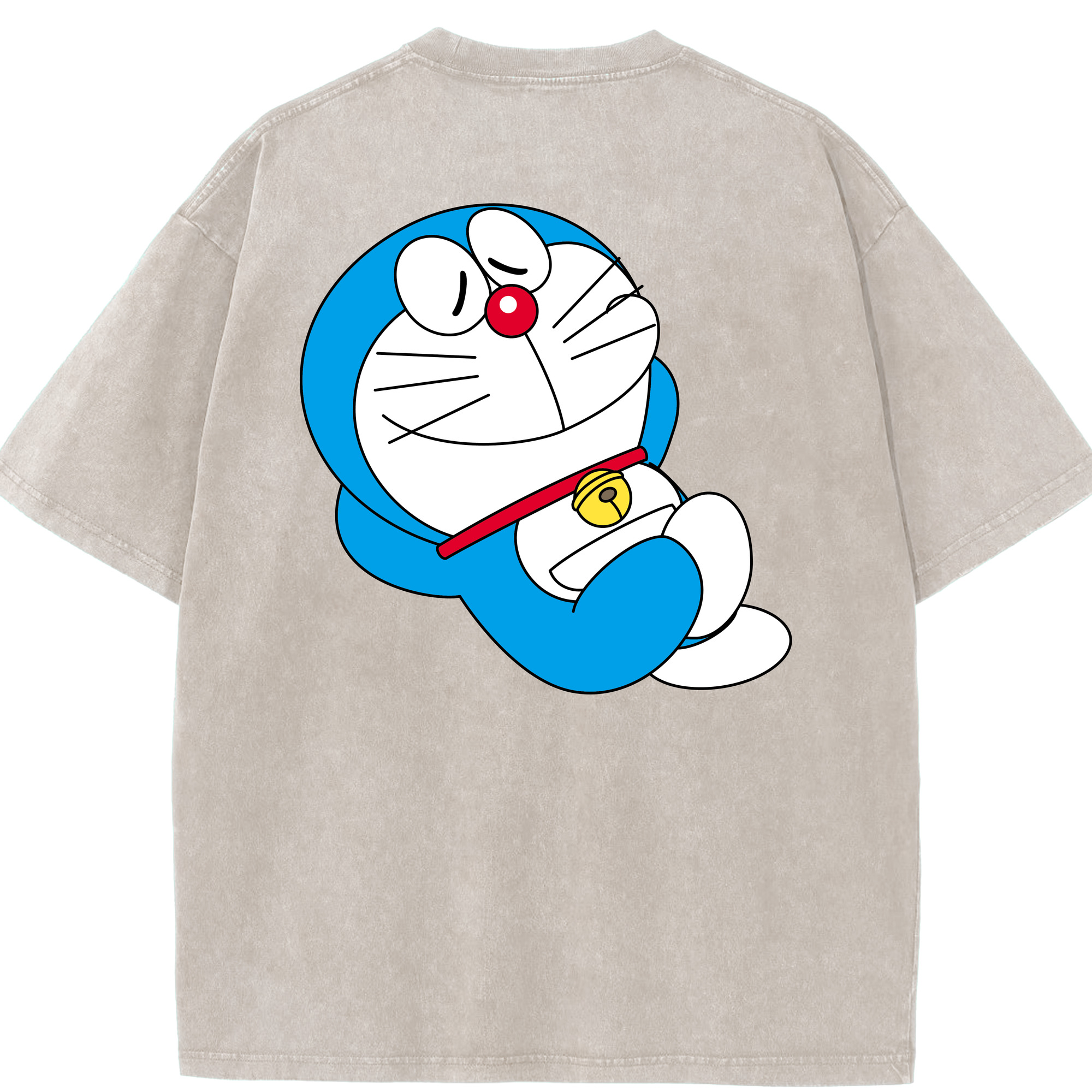 （画像用） ドラえもん Doraemon 綿100% ヴィンテージ風 半袖Tシャツ（背面プリント）