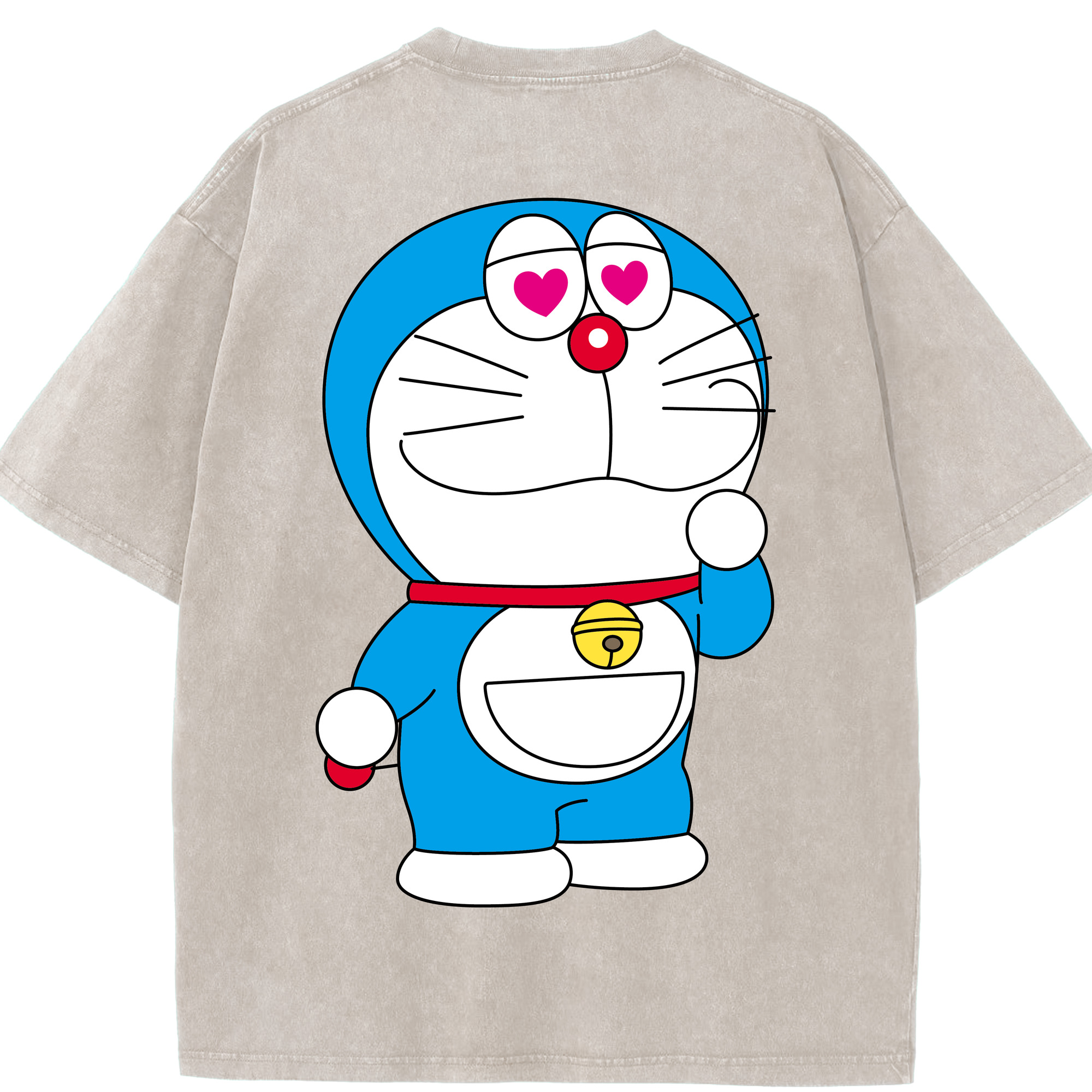 （画像用） ドラえもん Doraemon 綿100% ヴィンテージ風 半袖Tシャツ（背面プリント）