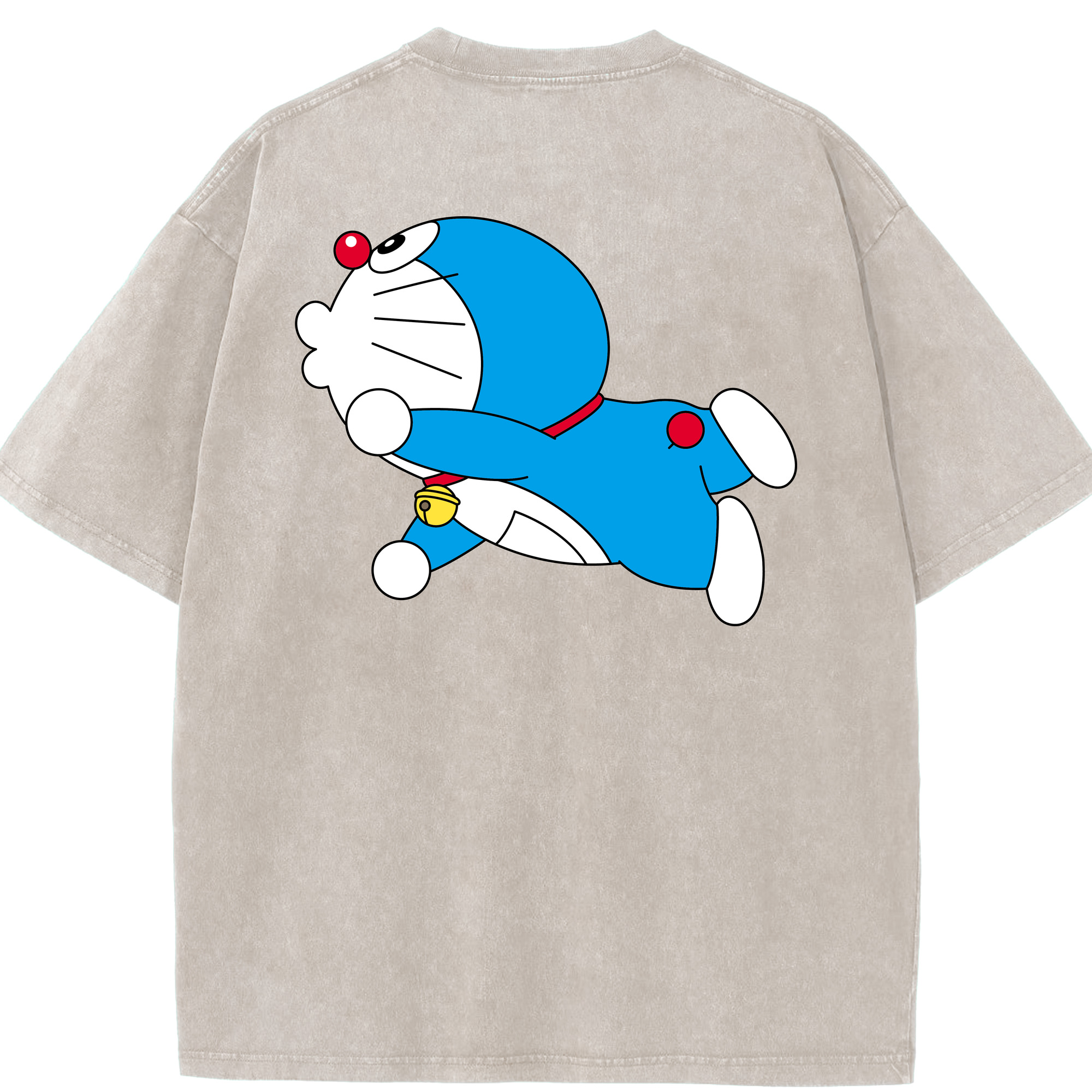 （画像用） ドラえもん Doraemon 綿100% ヴィンテージ風 半袖Tシャツ（背面プリント）